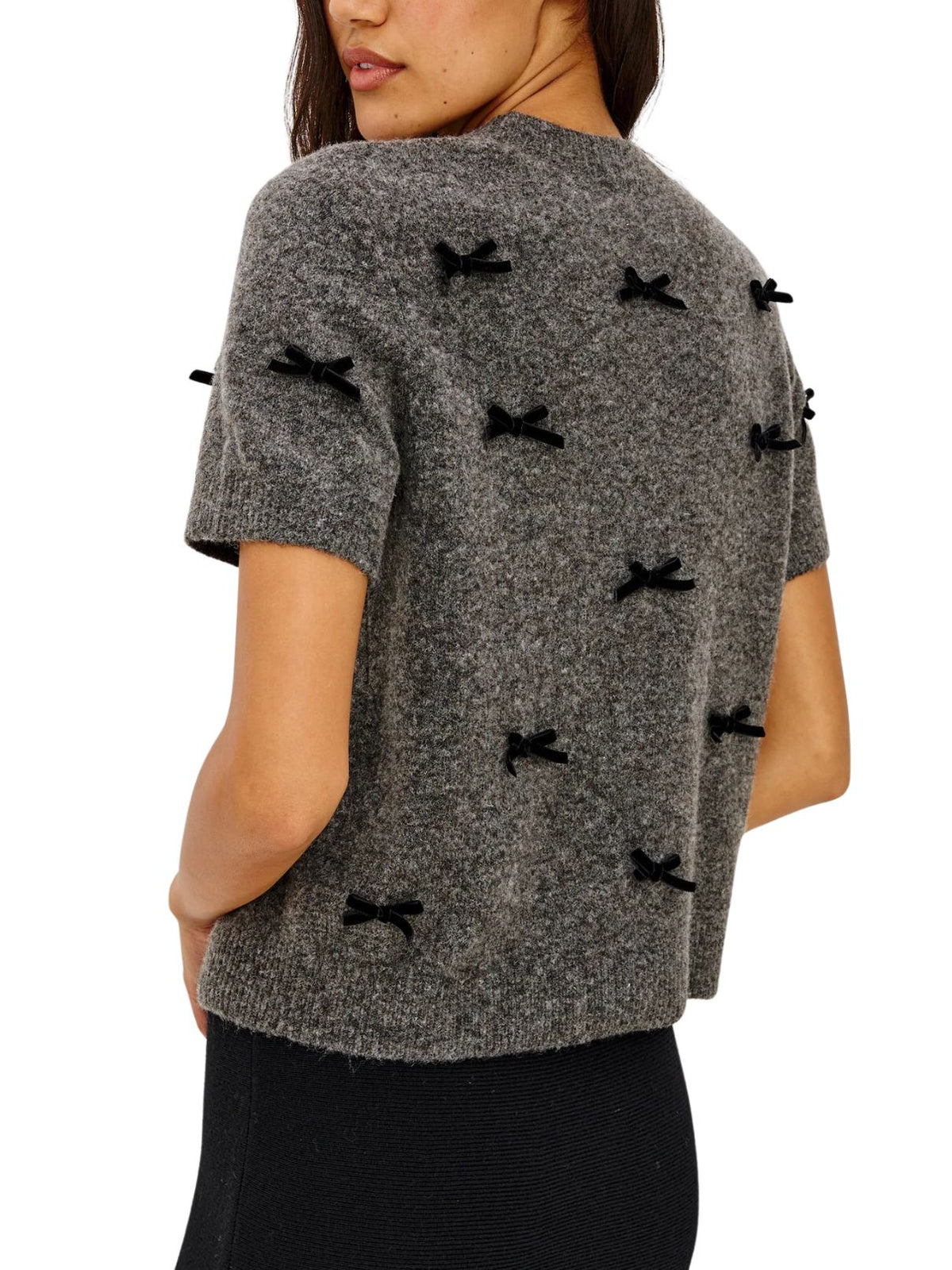 Rails Michele Sweater in Charcoal Velvet Bows
