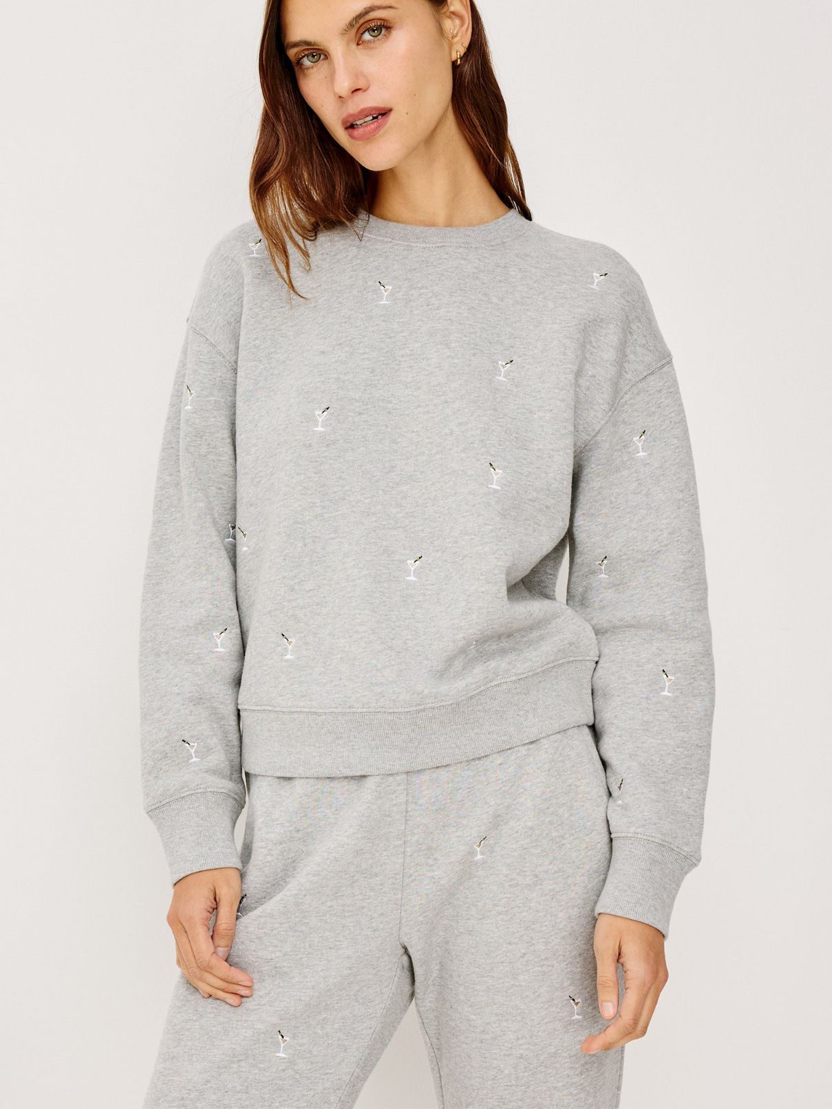 Rails Ramona Heather Grey Martini Embroidered Sweatshirt