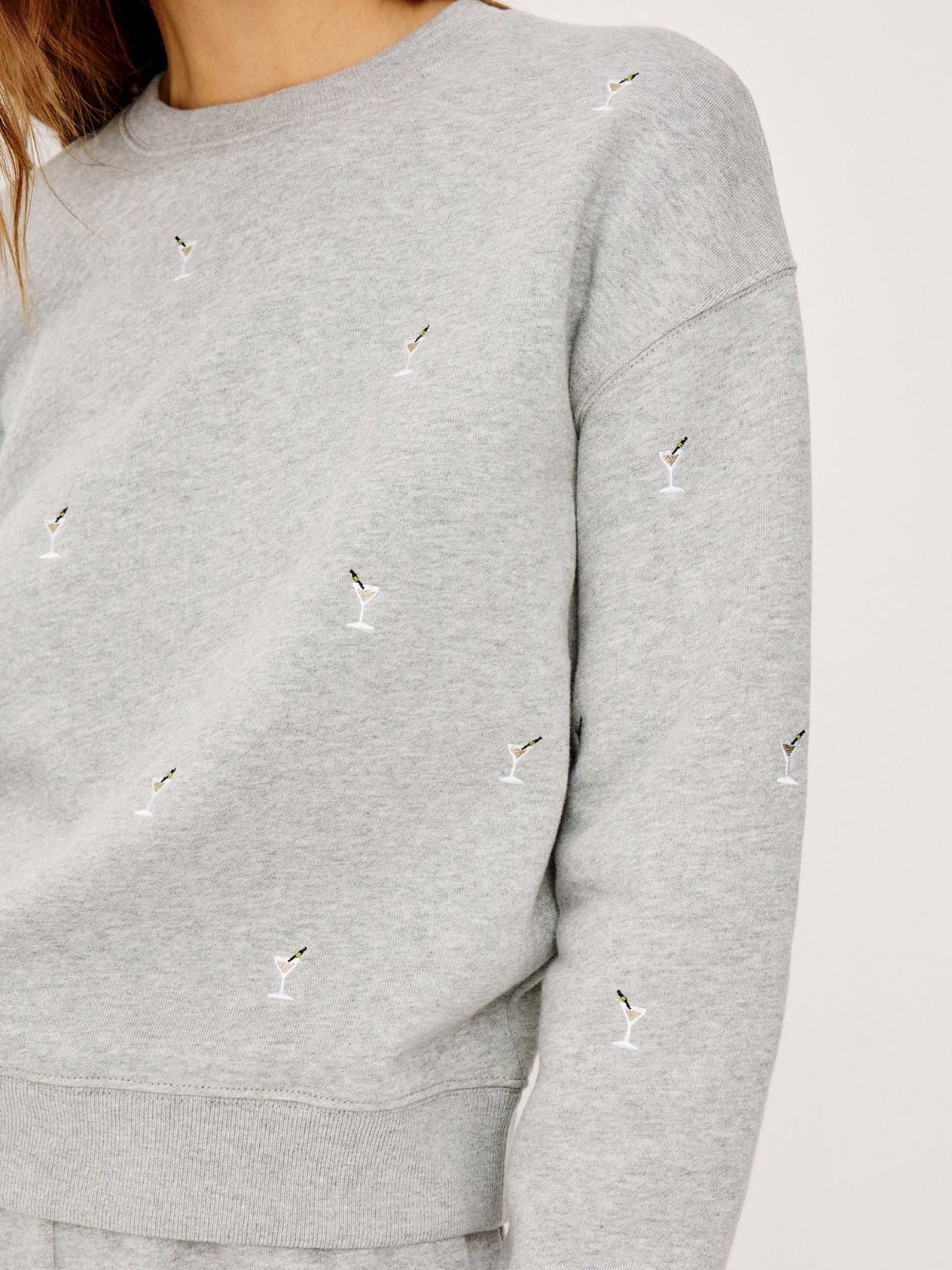 Rails Ramona Heather Grey Martini Embroidered Sweatshirt
