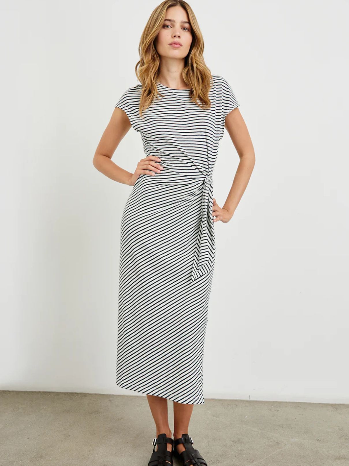 Rails Selah Dress in Ivory/Navy Micro Stripe