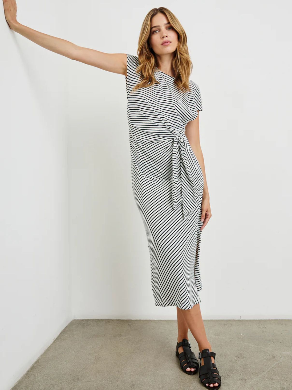 Rails Selah Dress in Ivory/Navy Micro Stripe