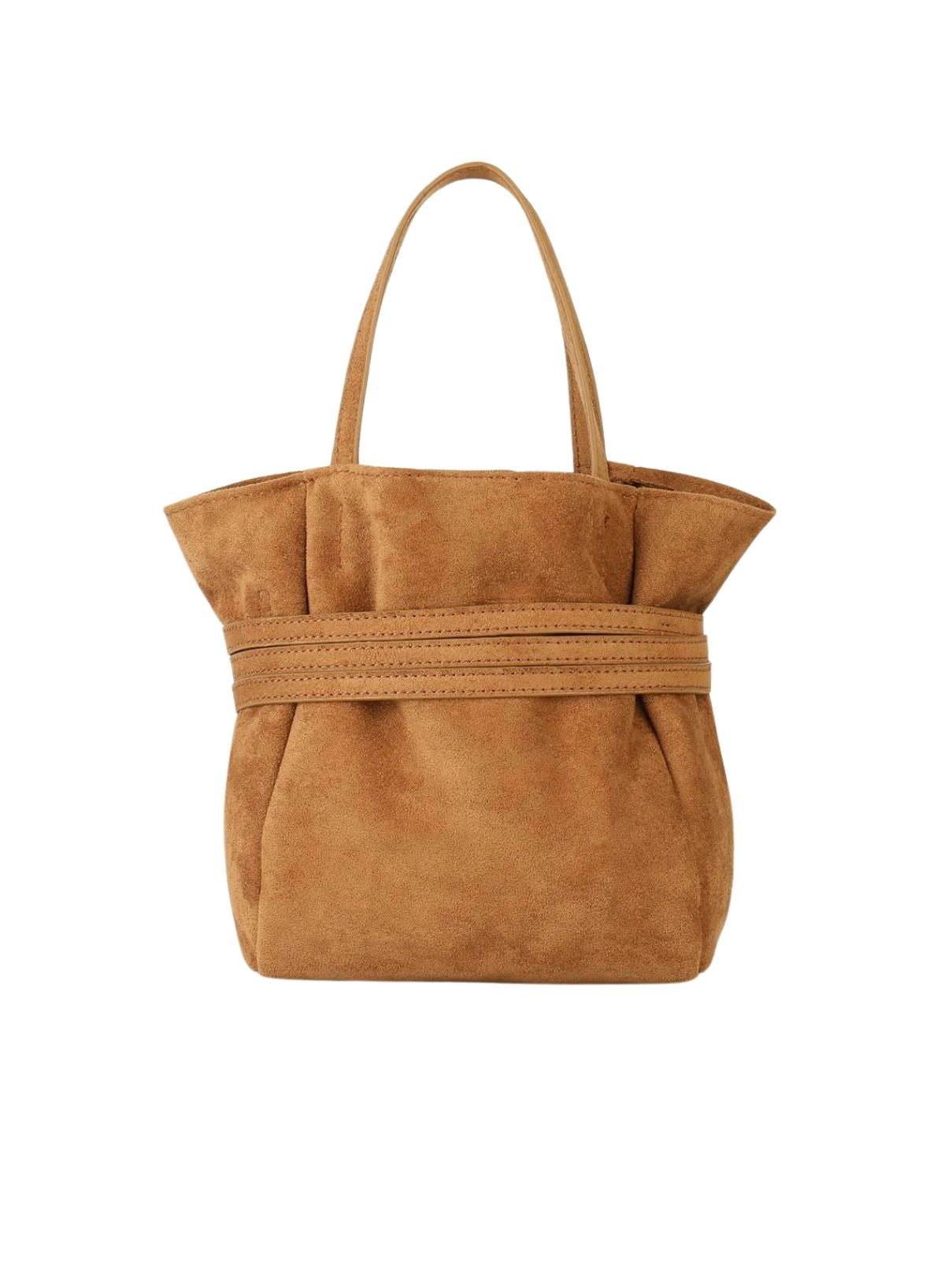 Remi & Reid Blythe Mini Faux Suede Tote – Camel