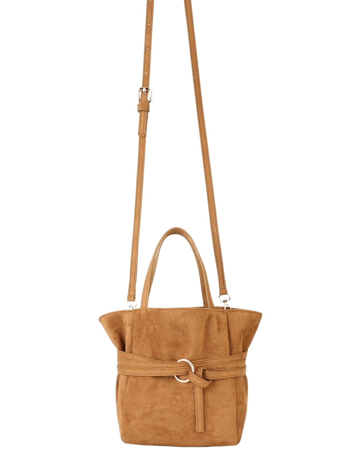Remi & Reid Blythe Mini Faux Suede Tote – Camel