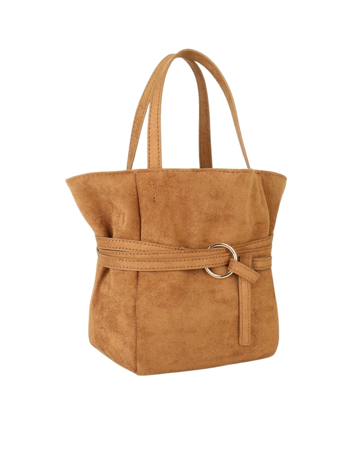 Remi & Reid Blythe Mini Faux Suede Tote – Camel
