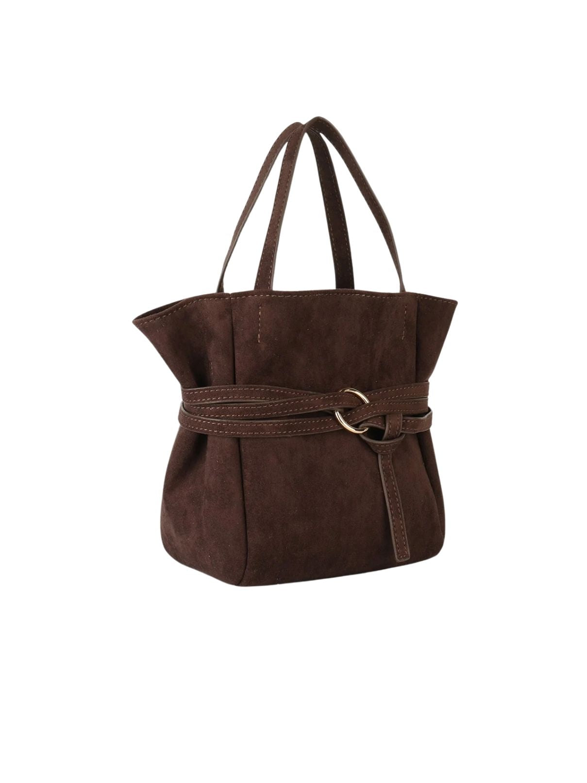 Remi & Reid Blythe Mini Faux Suede Tote – Chocolate
