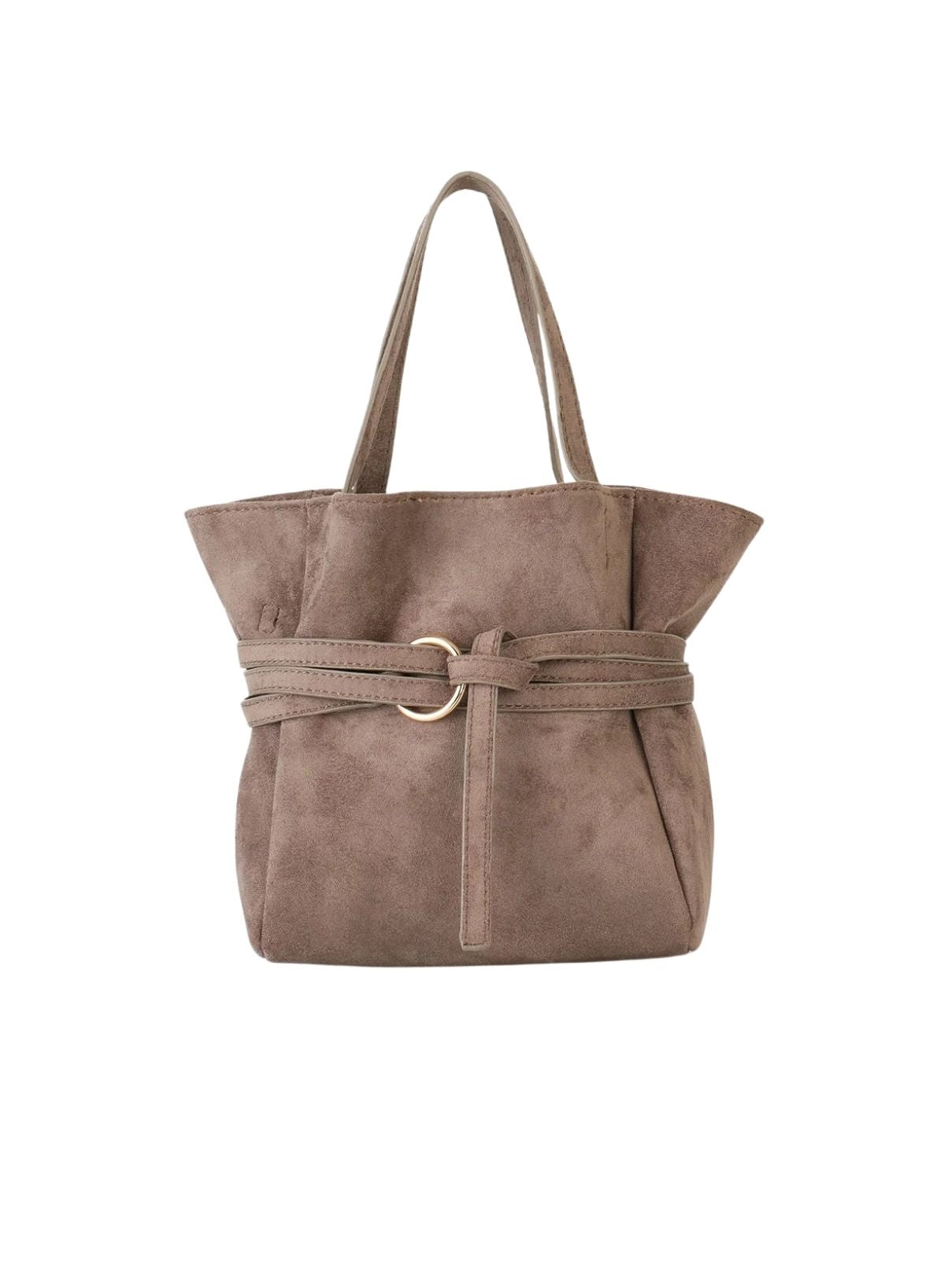 Remi & Reid Blythe Mini Faux Suede Tote – Taupe