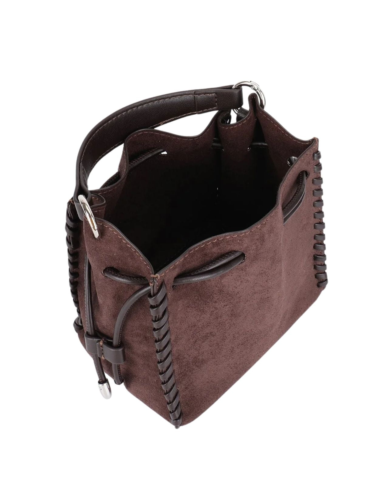 Remi & Reid Fallon Mini Faux Suede Bag – Chocolate