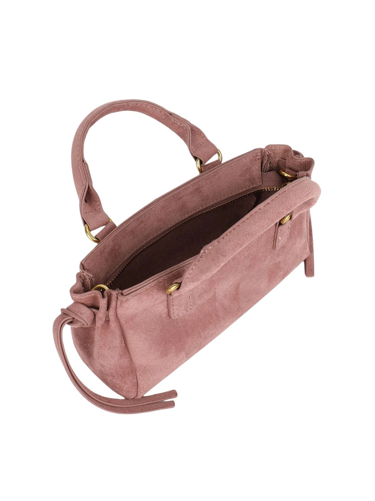 Remi & Reid Pepper Mini Faux Suede Satchel in Berry