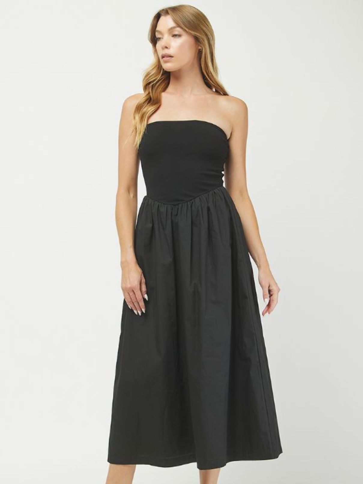 Ribbed Tube Maxi Dress in Black