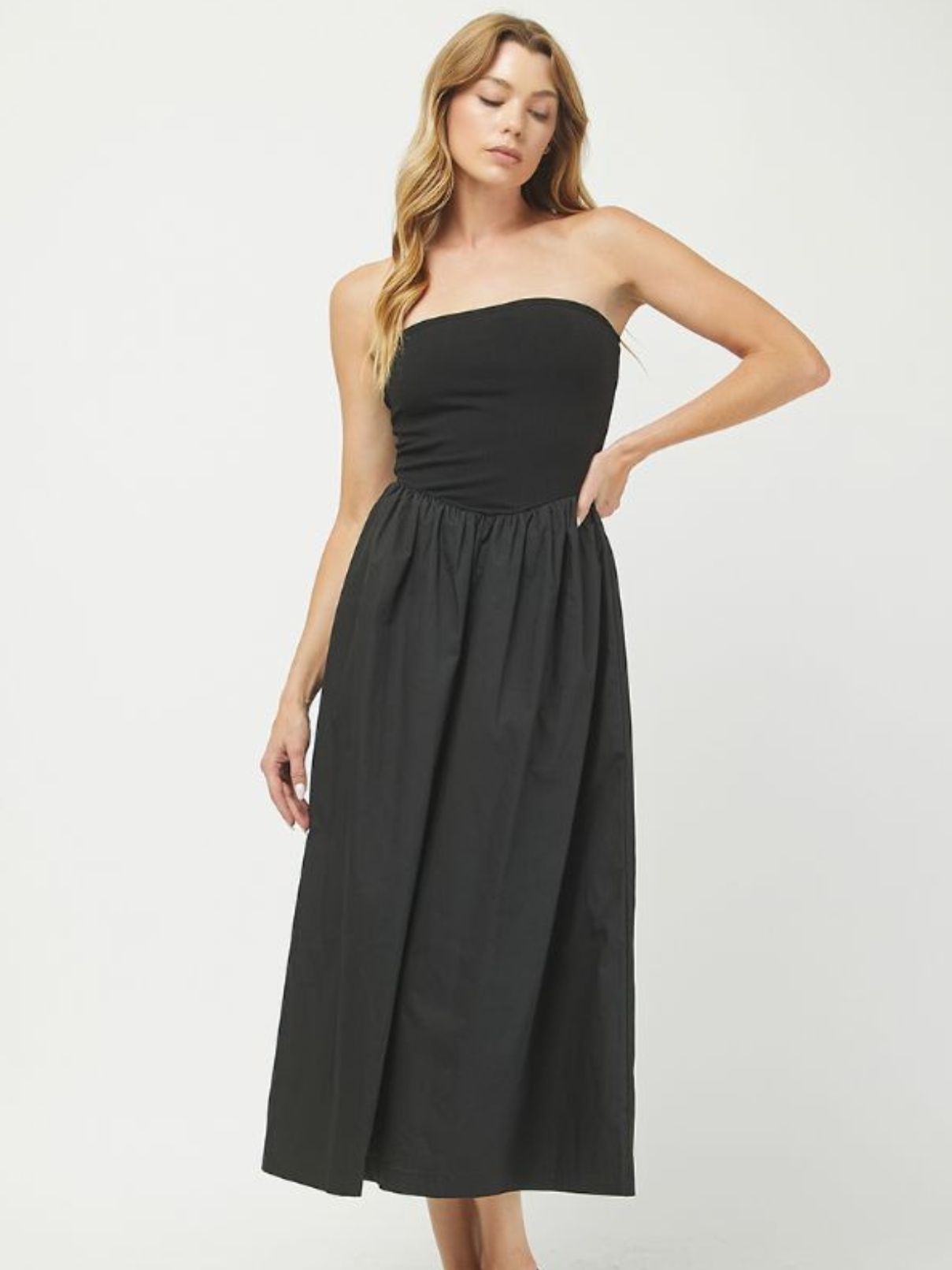 Ribbed Tube Maxi Dress in Black
