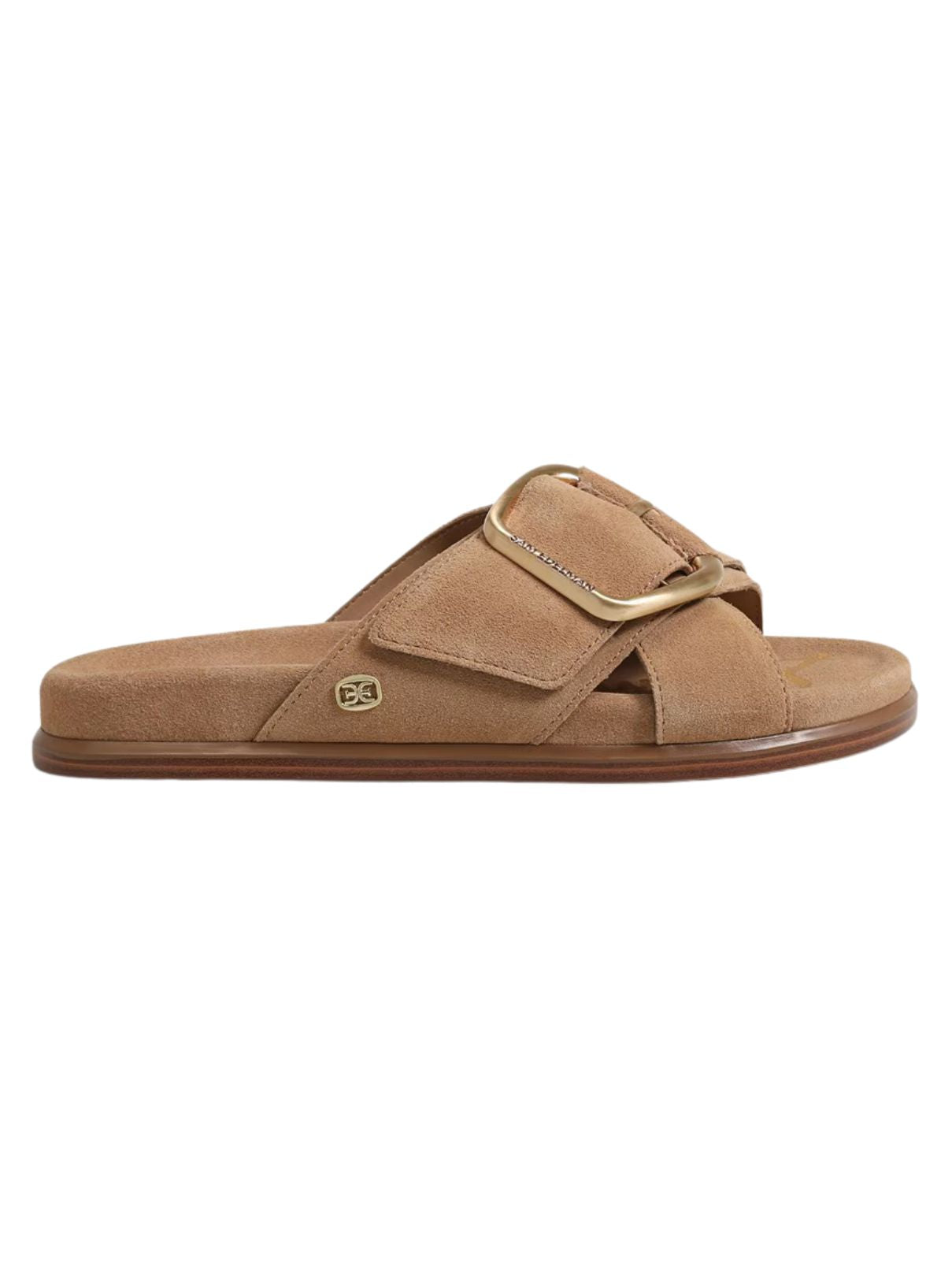 Sam Edelman Darla Buckle Slide in Cyprus Tan Suede