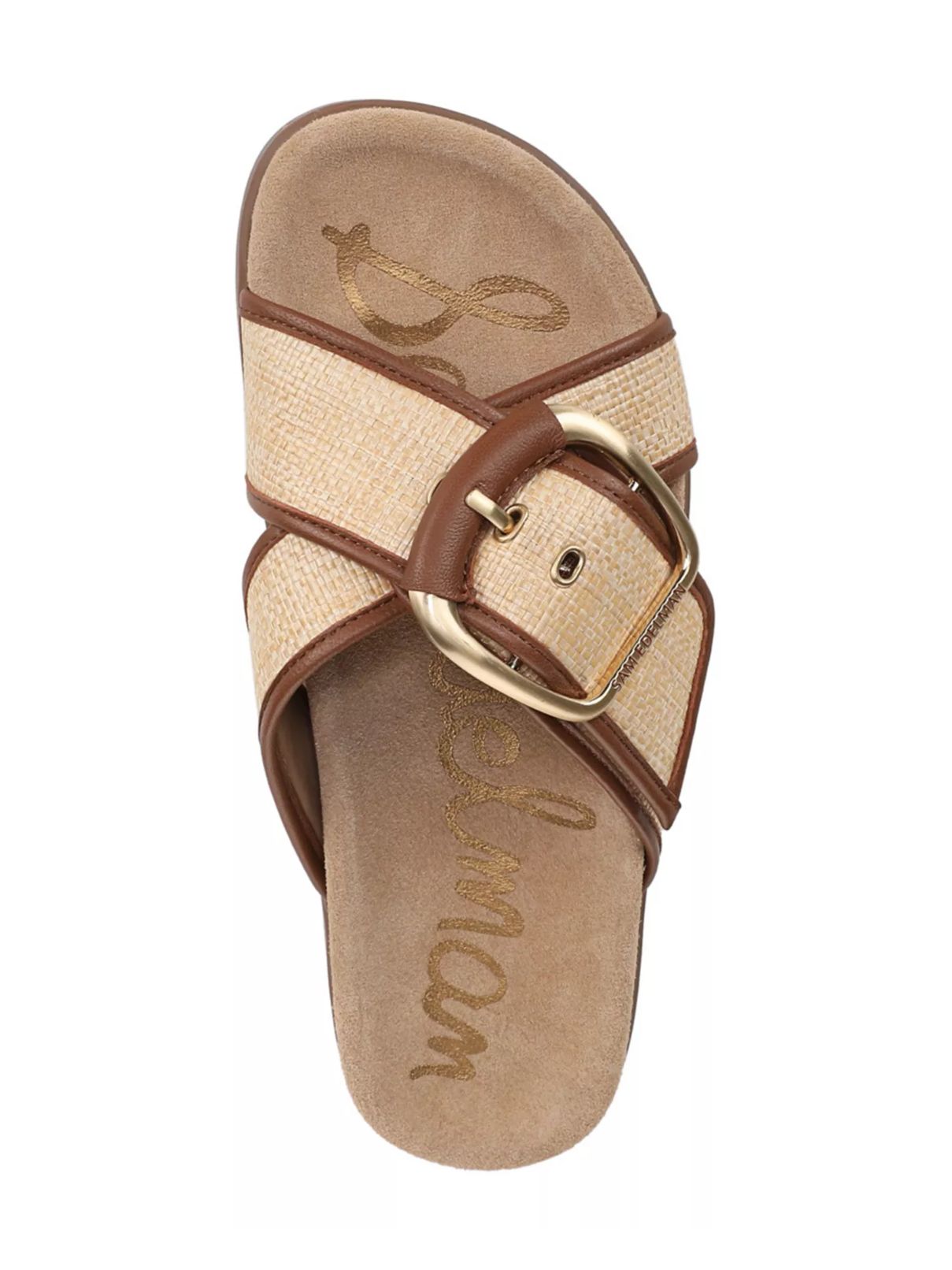 Sam Edelman Darla Multi Buckle Slide in Tan Weave