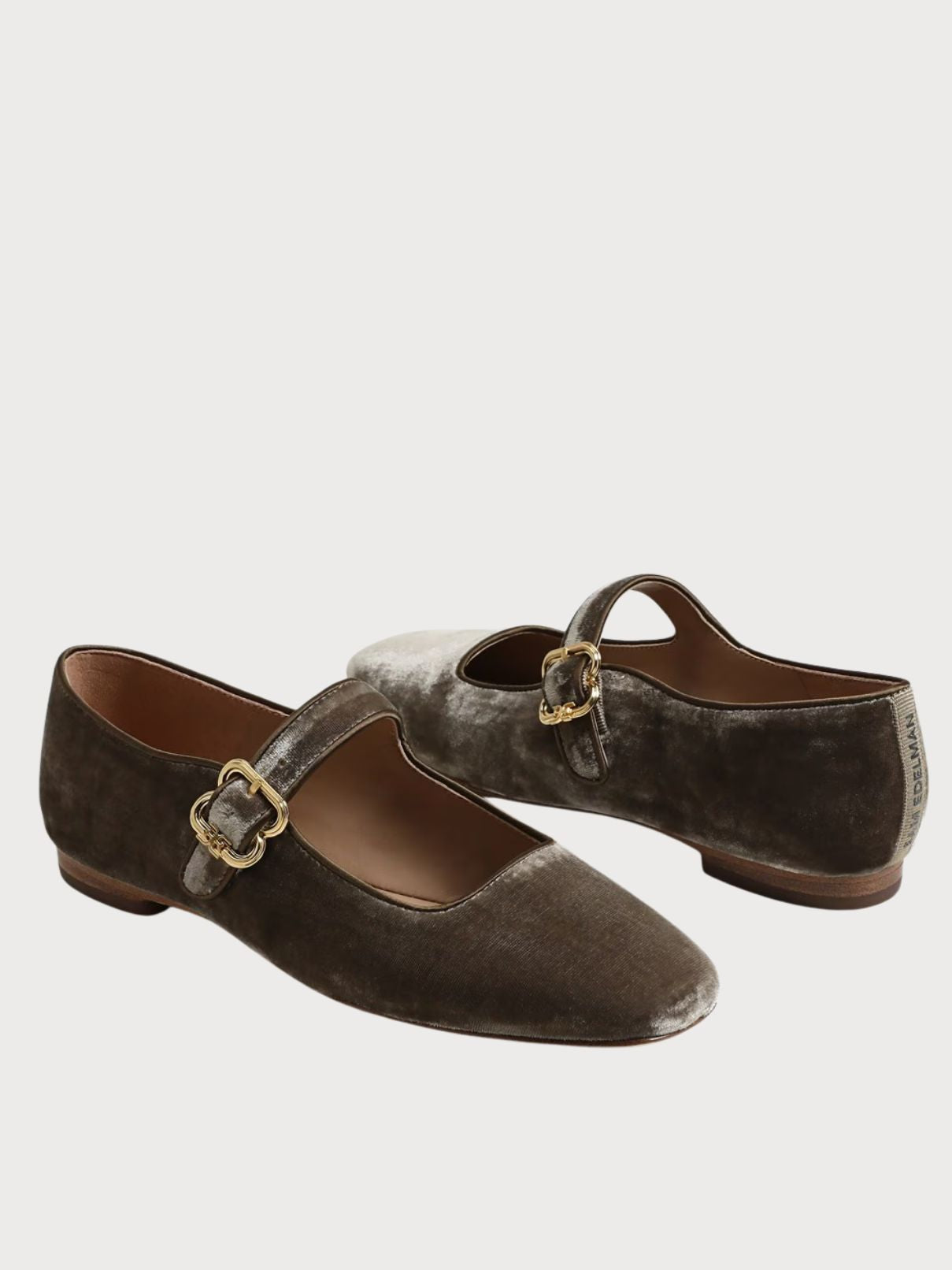Sam Edelman Michaela Flat Dark Sage Velvet