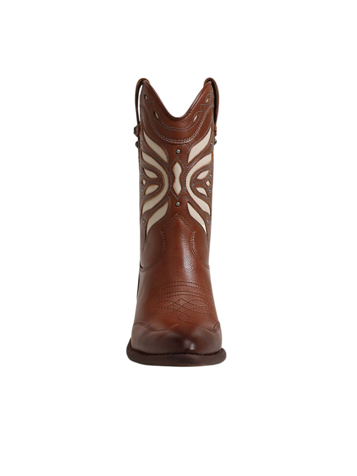 Sam Edelman Rylin Western Boot in Luxe Brown/Cream Leather
