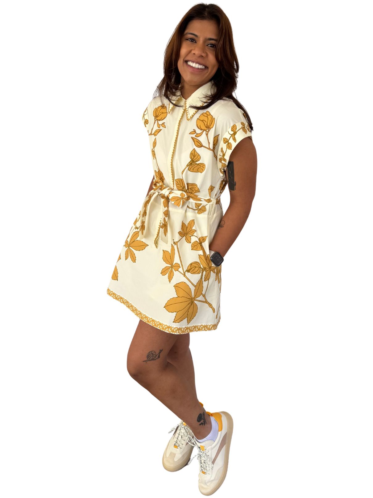 Sarah A-Line Shirt Dress in Sunluck