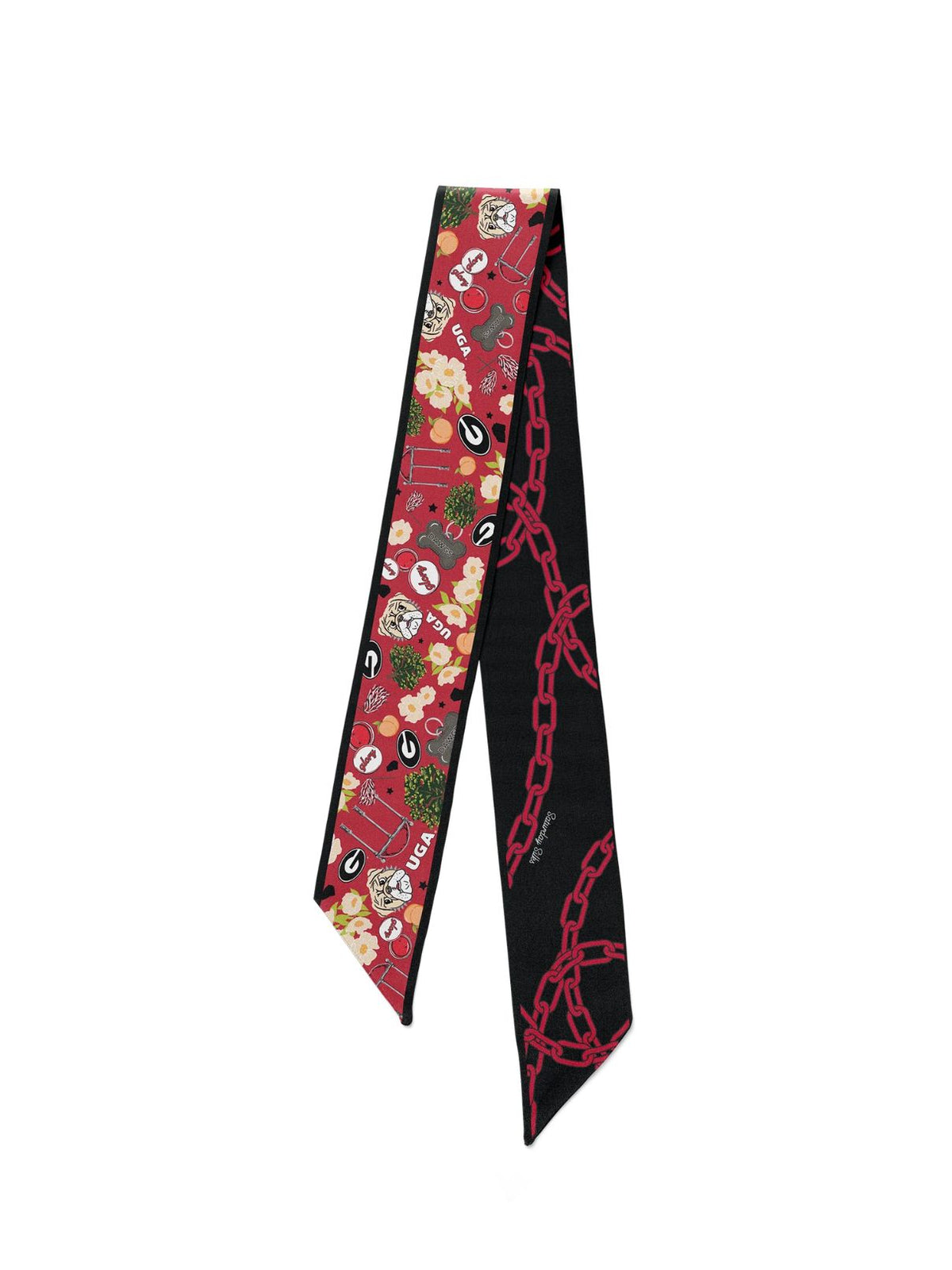 Saturday Silks Georgia Bulldogs Silk Skinny Scarf