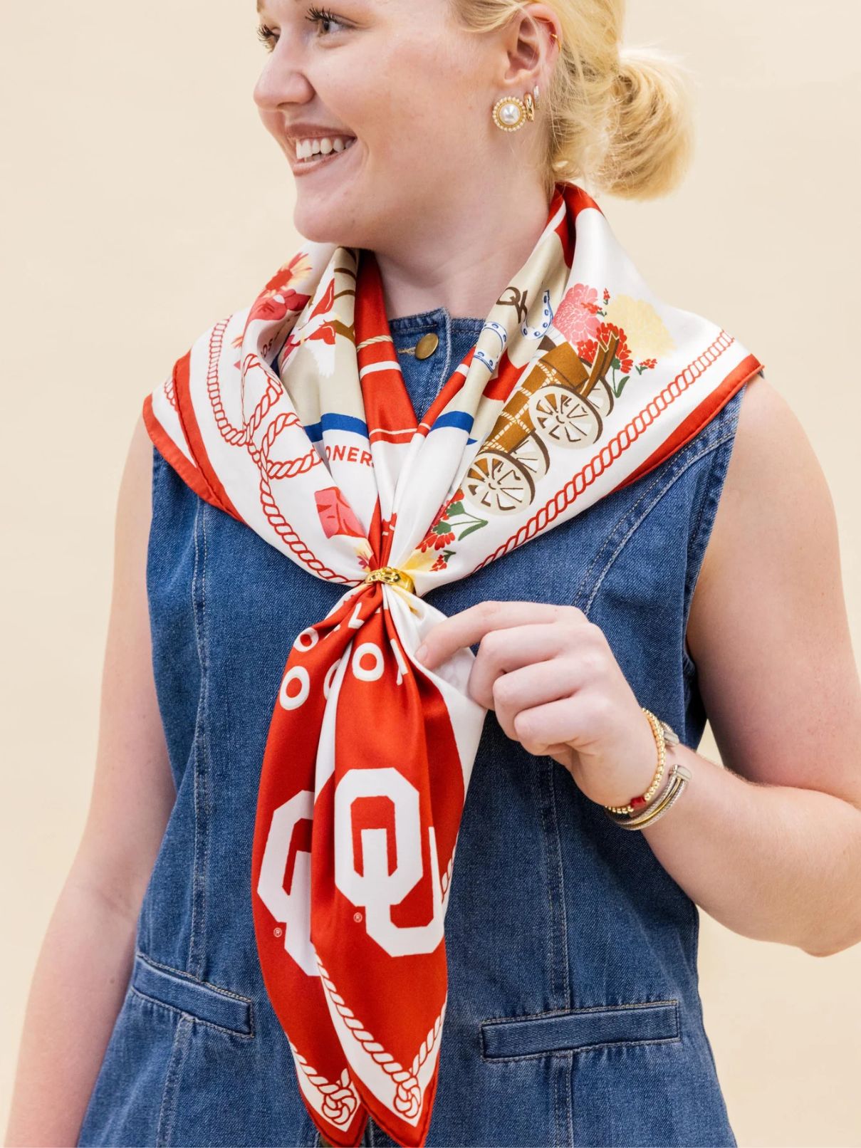 Saturday Silks Oklahoma Sooner Saturday Scarf
