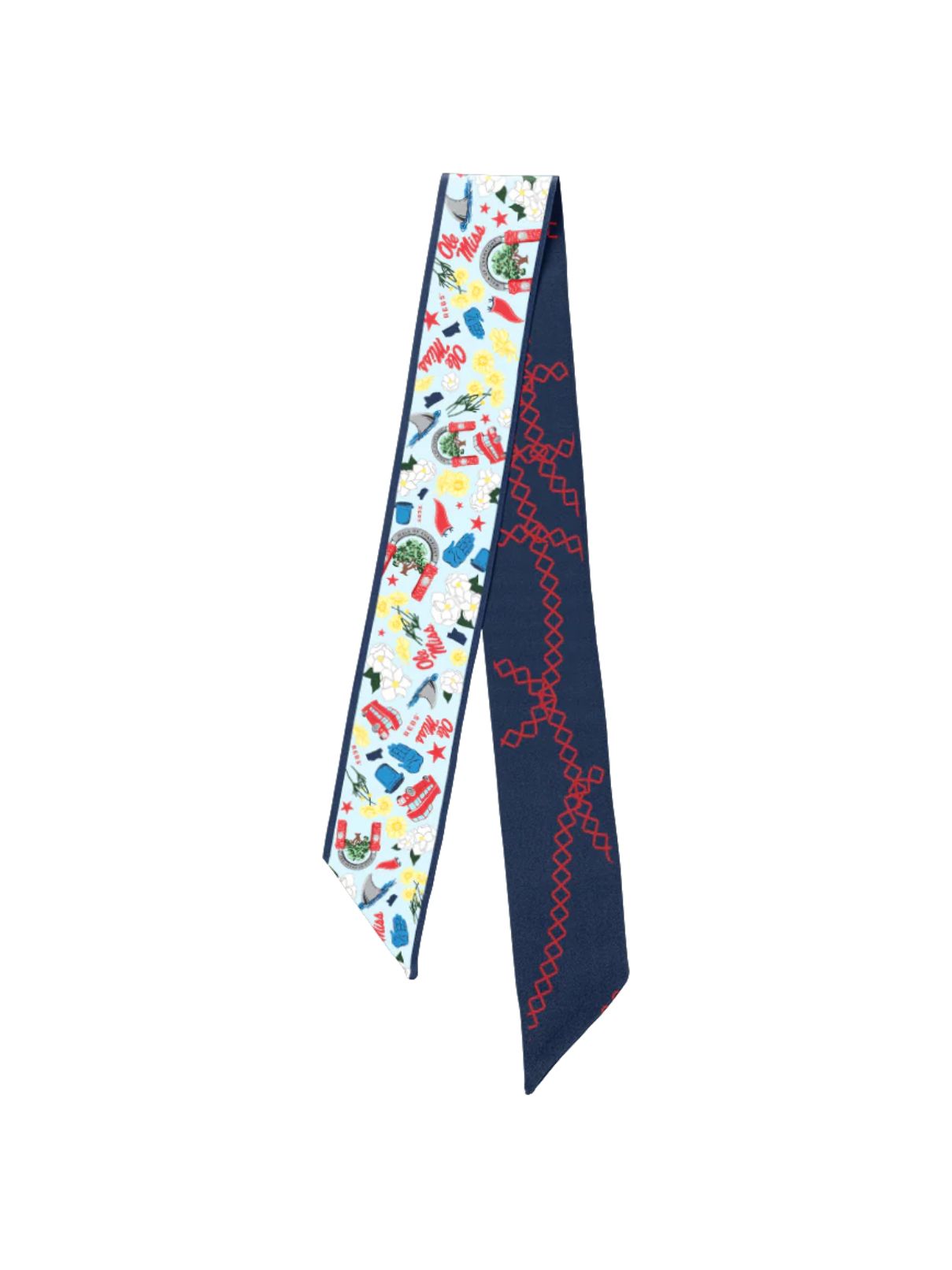 Saturday Silks Ole Miss Rebels Skinny Scarf