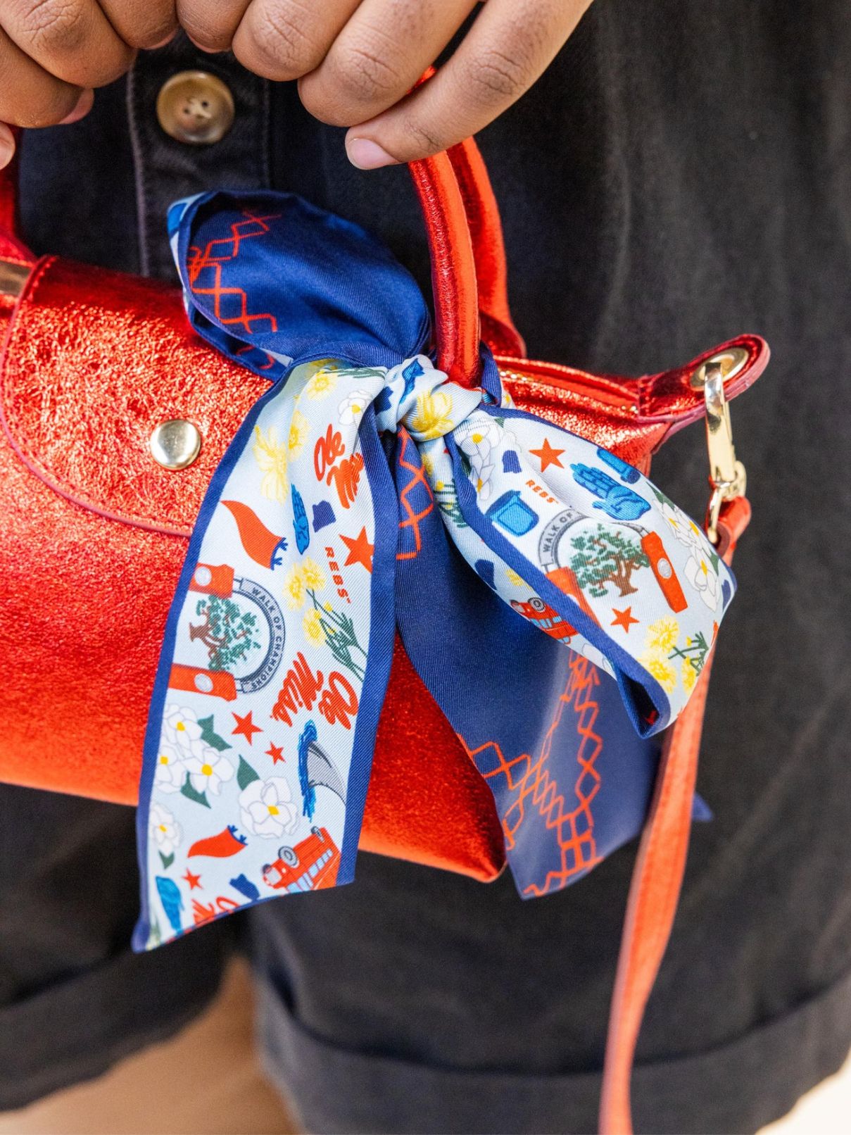 Saturday Silks Ole Miss Rebels Skinny Scarf