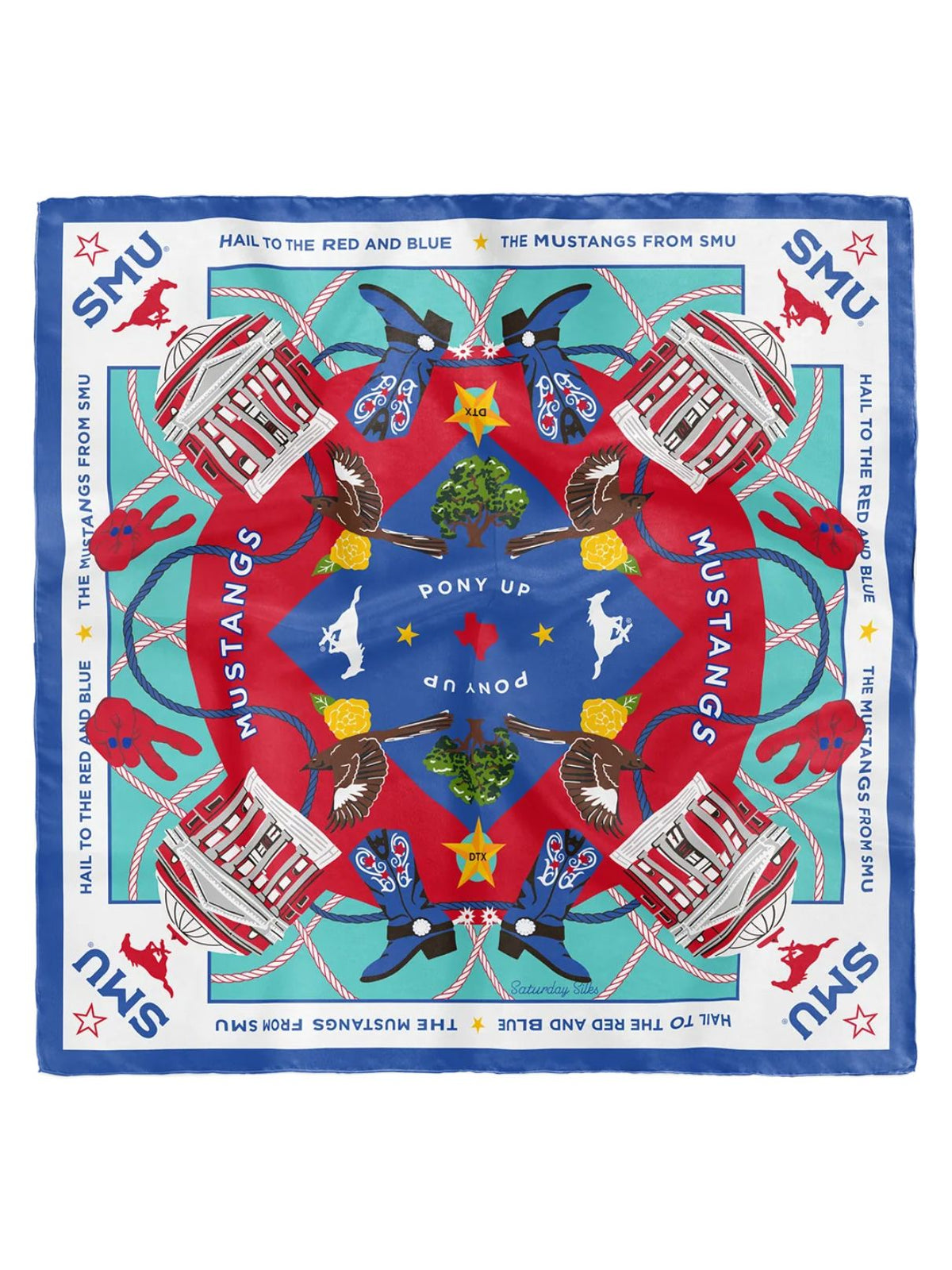 Saturday Silks Pocket Scarf SMU Mustangs