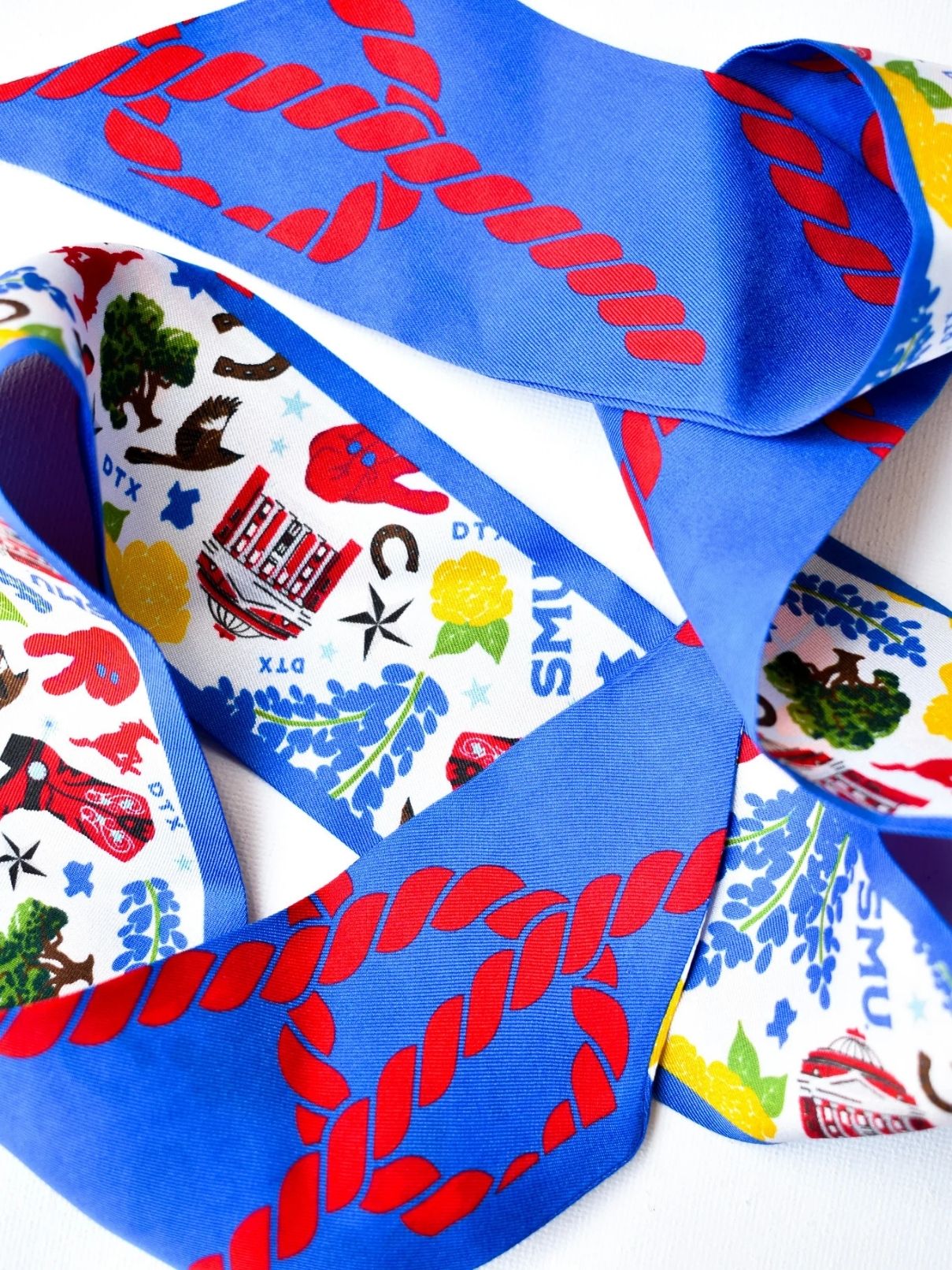 Saturday Silks SMU Mustangs Skinny Scarf