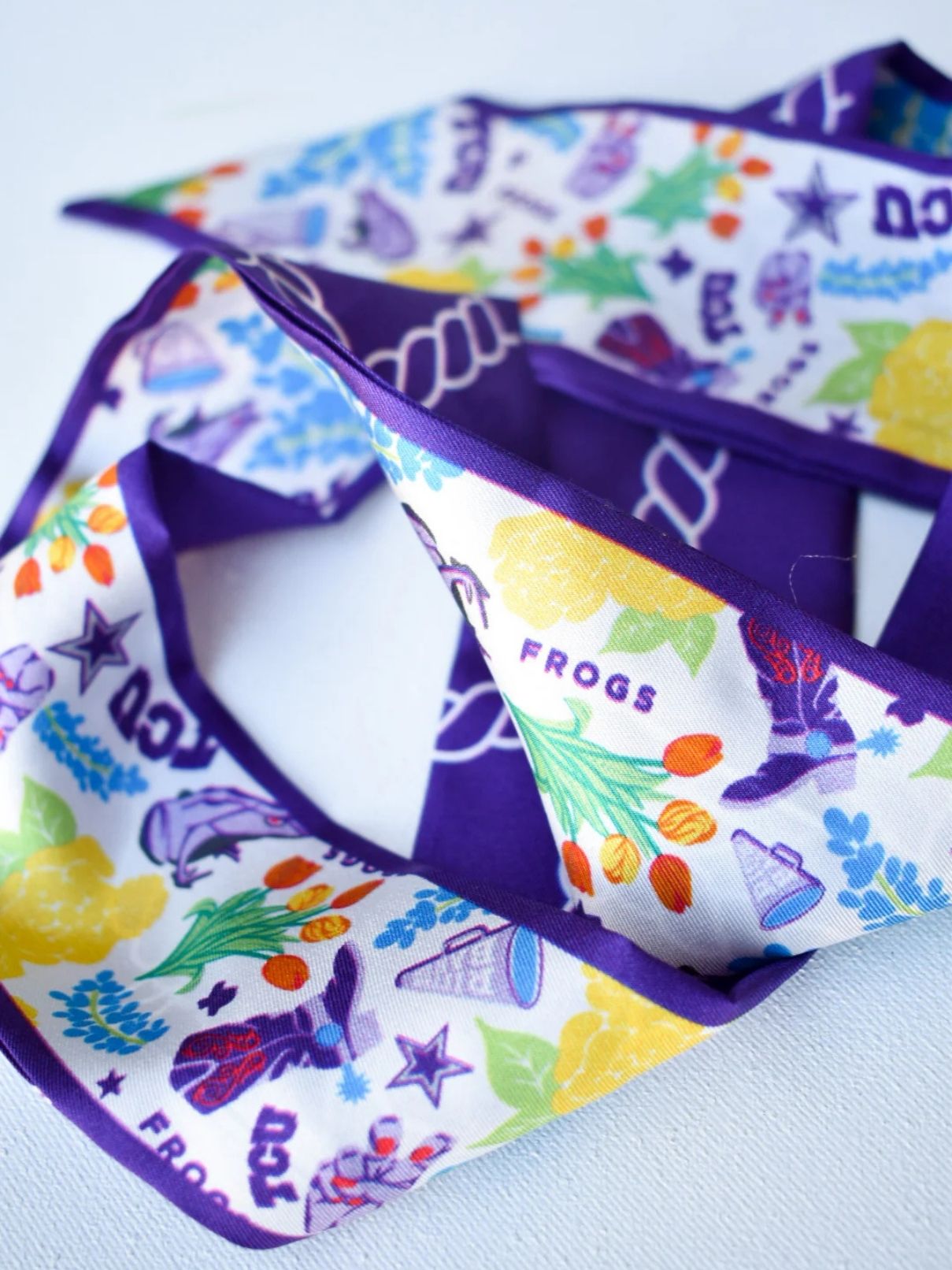 Saturday Silks TCU Horned Frogs Skinny Scarf