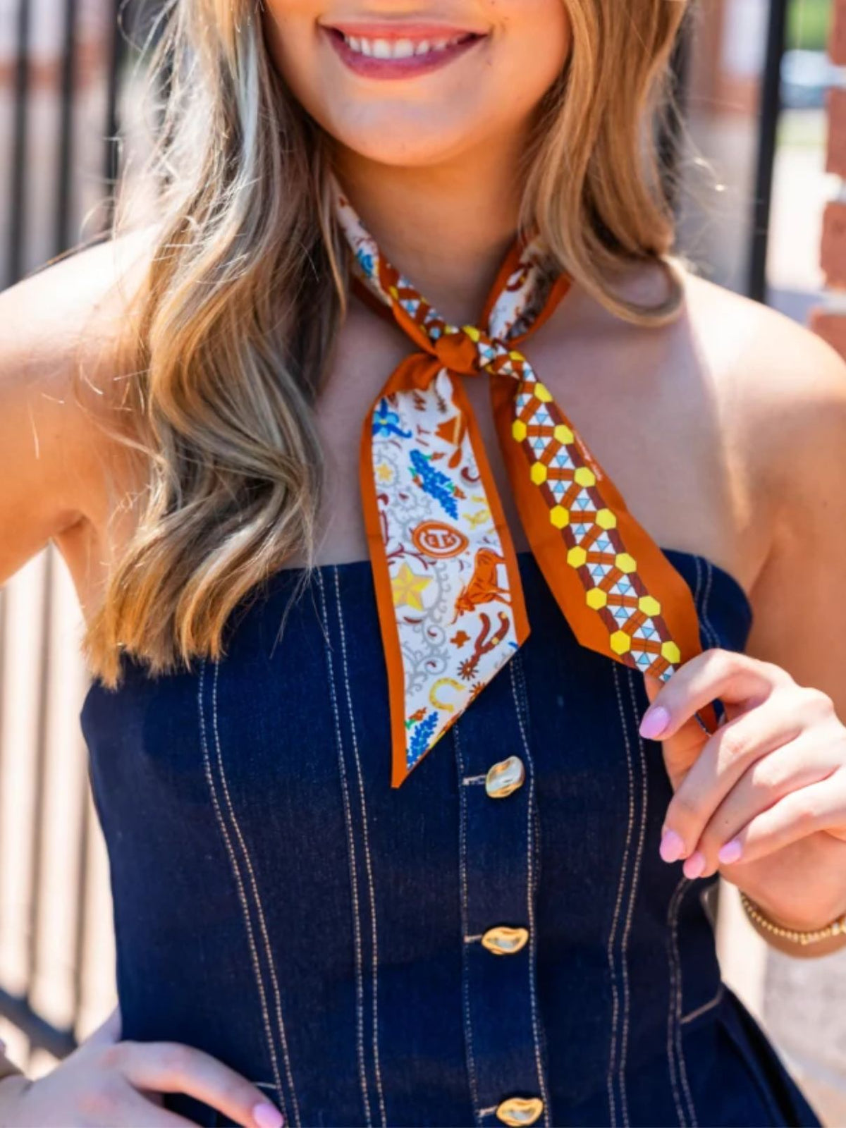 Saturday Silks Texas Exes Legacy Skinny Scarf