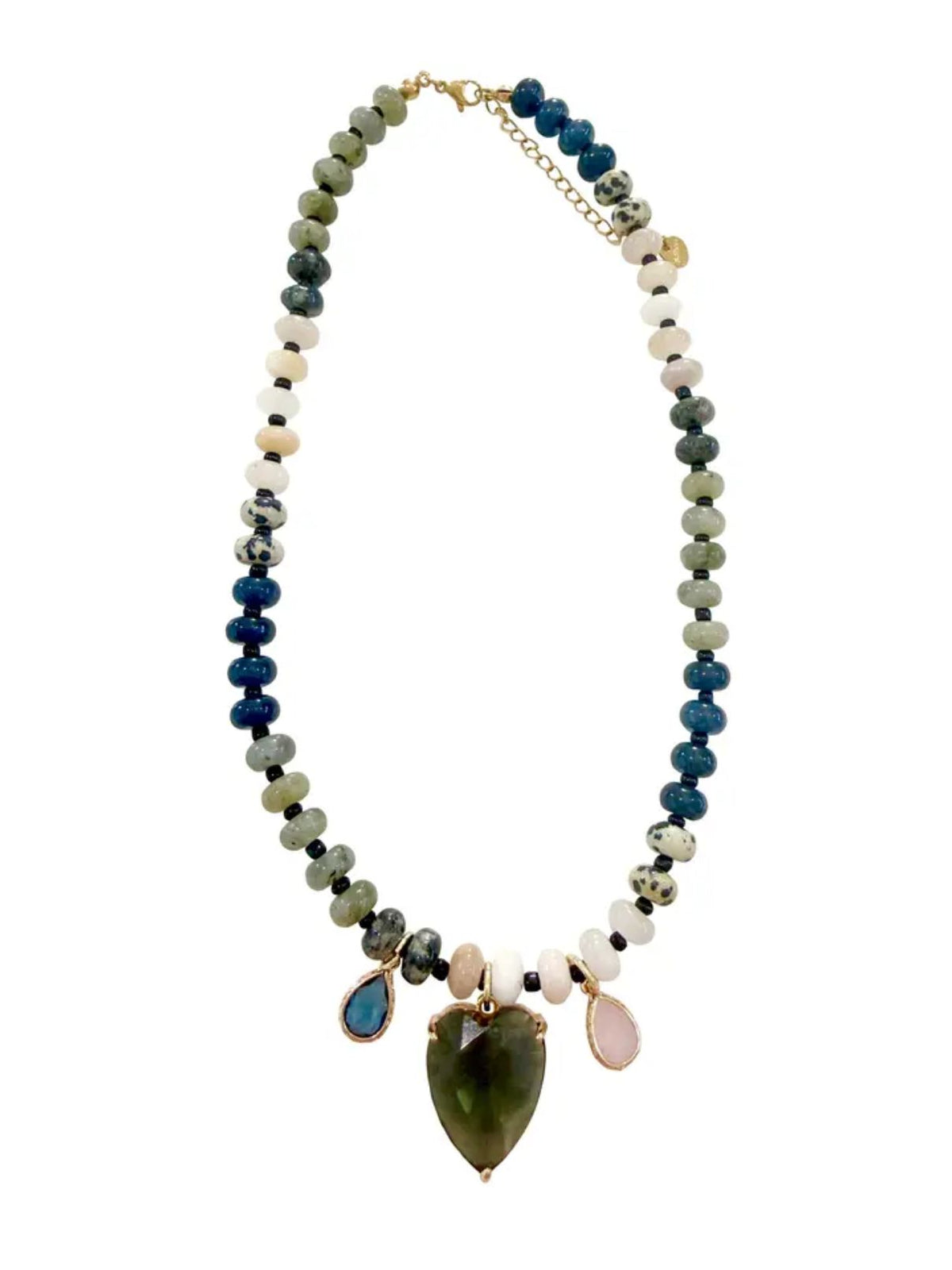 Simon Beaded CZ Necklace in Navy