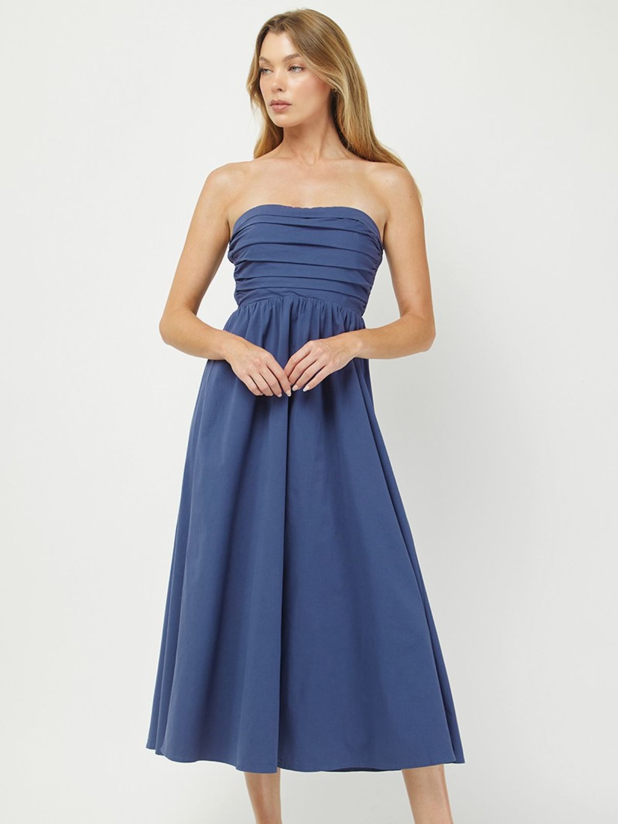 Sleeveless Cotton Maxi in Dusty Navy