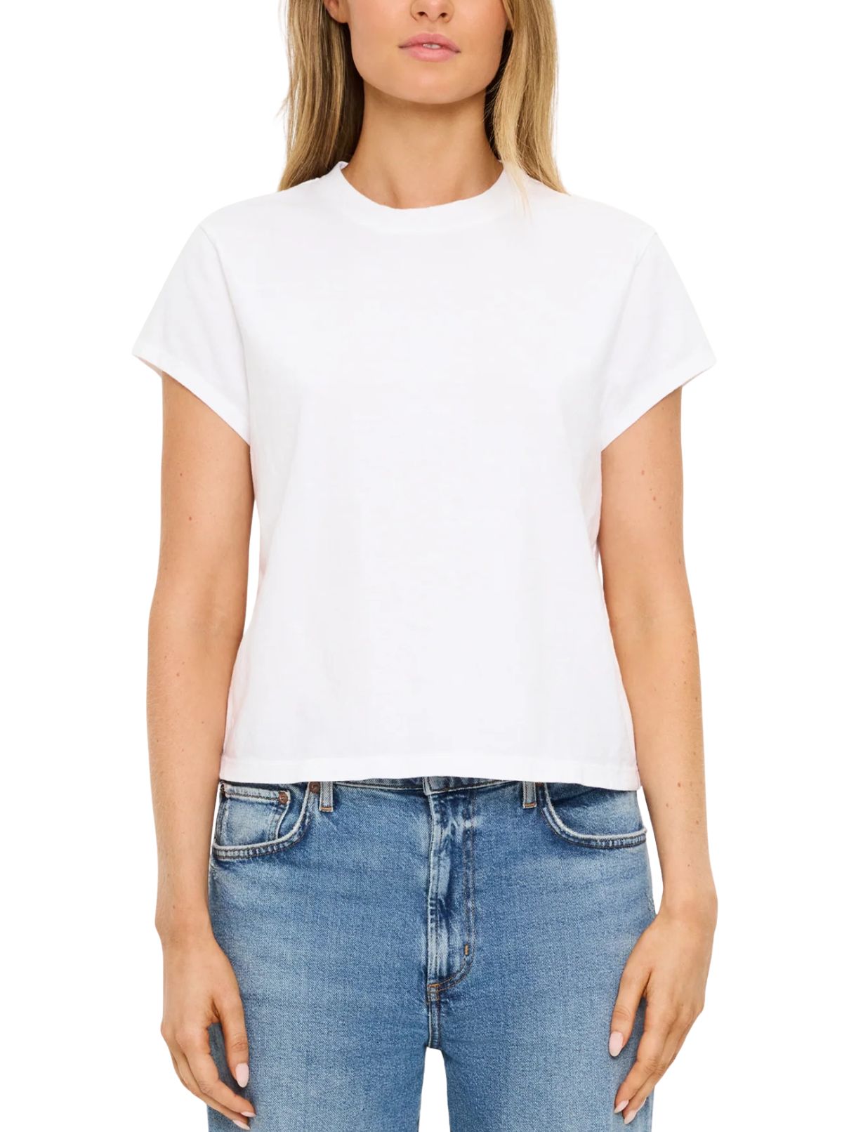 Solene Boxy Crewneck Tee in White