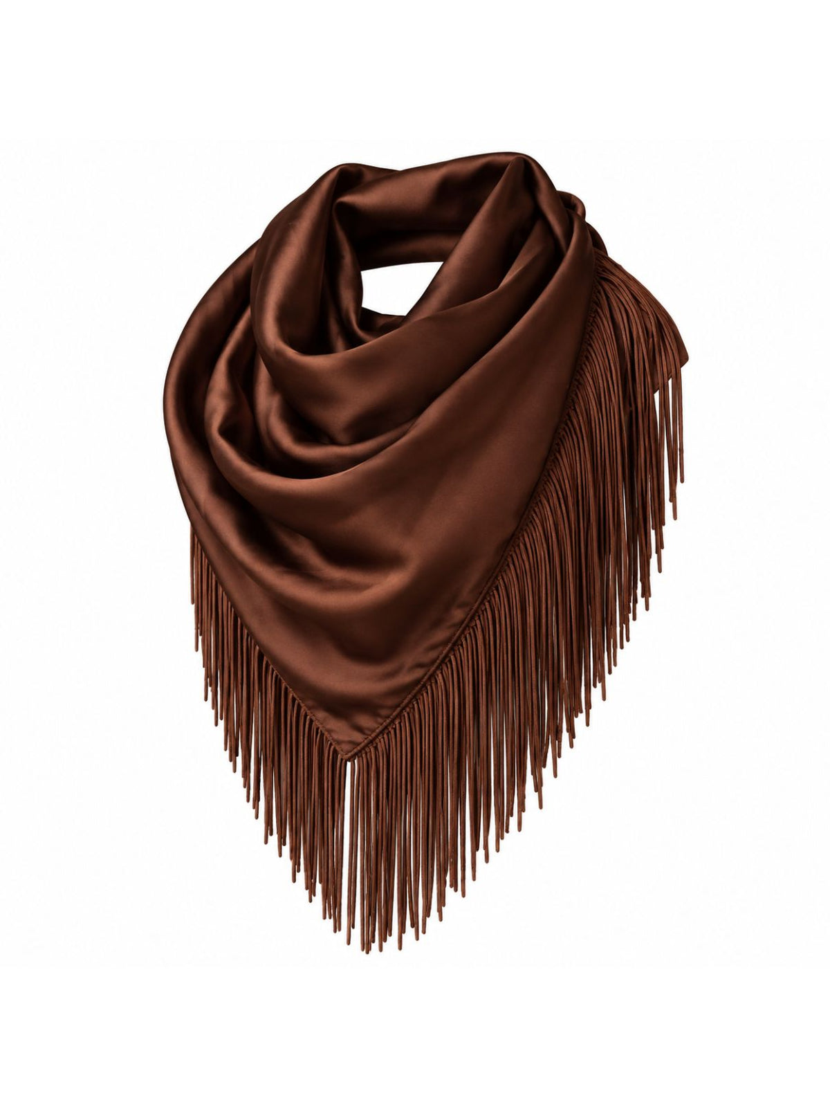 Solid Fringe Scarf in Chocolate Brown