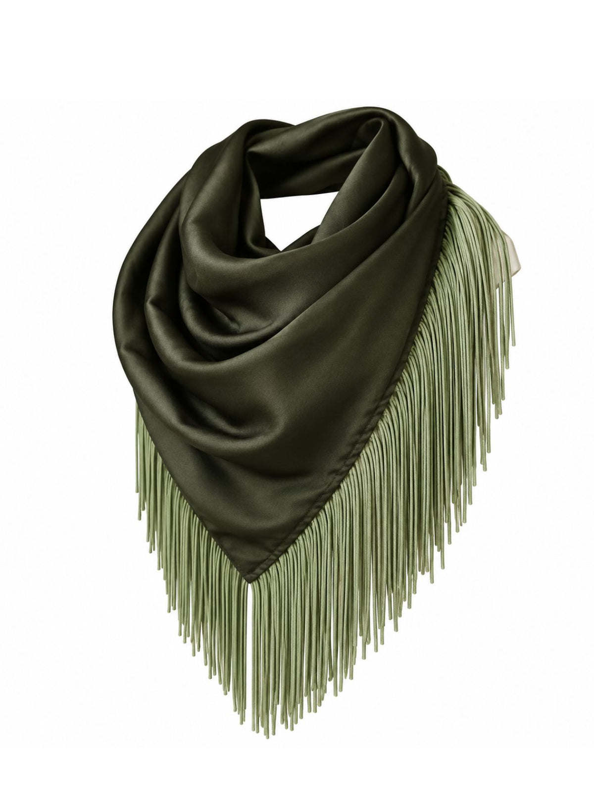 Solid Fringe Scarf in Olive