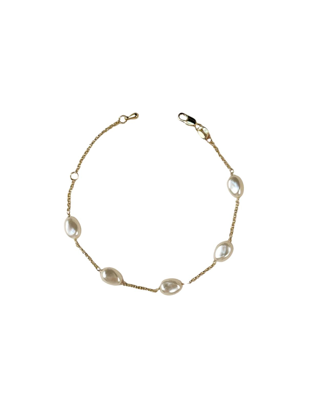 Spaced Baroque Pearl Bracelet – 18K Gold Filled