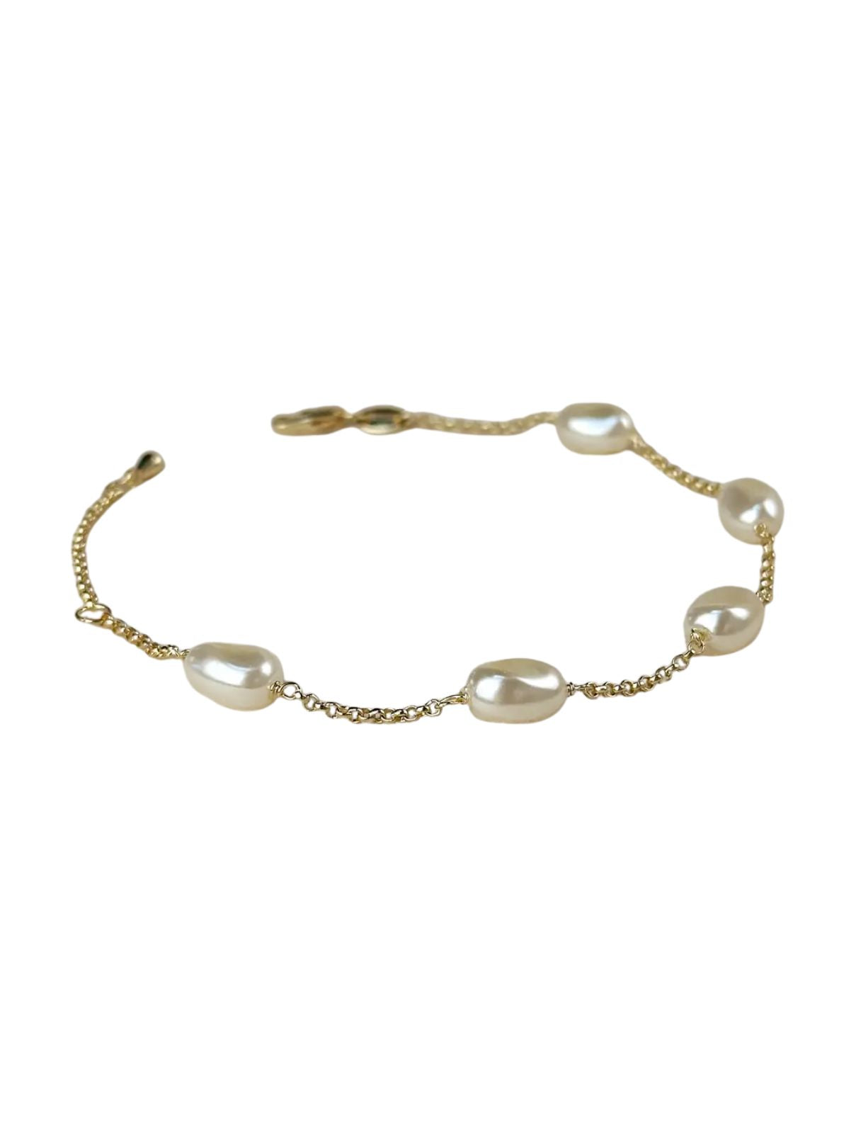Spaced Baroque Pearl Bracelet – 18K Gold Filled