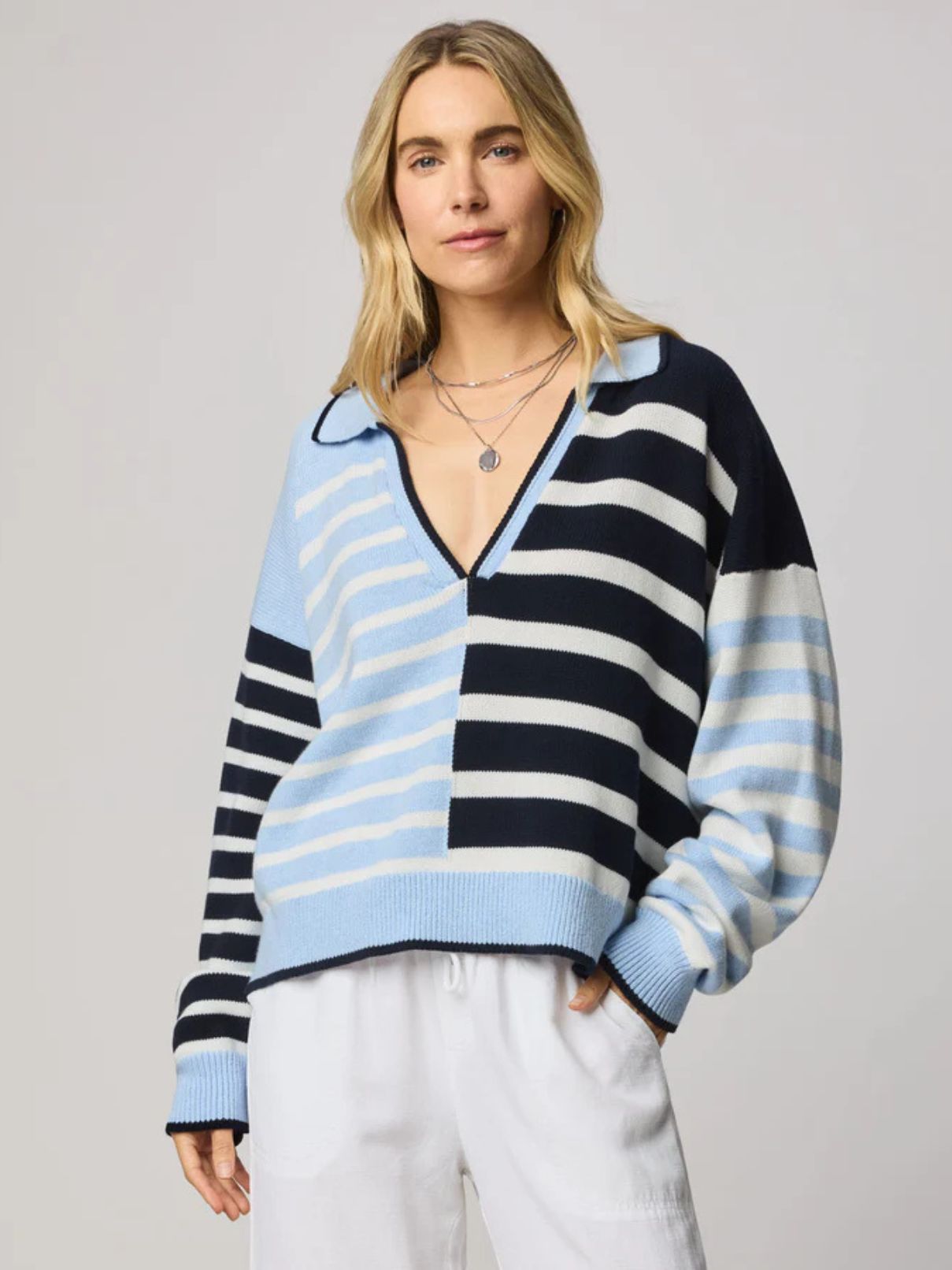 Splendid Arden Stripe in Navy/Sea/White