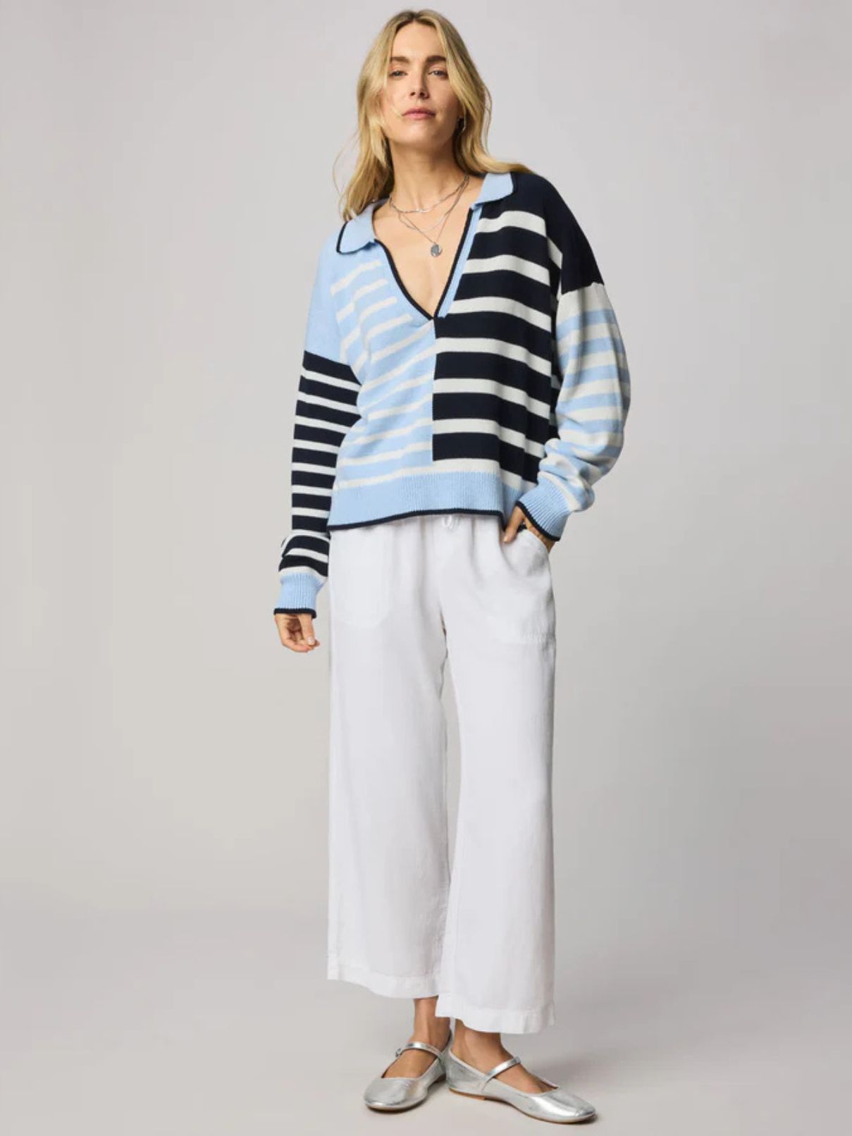 Splendid Arden Stripe in Navy/Sea/White