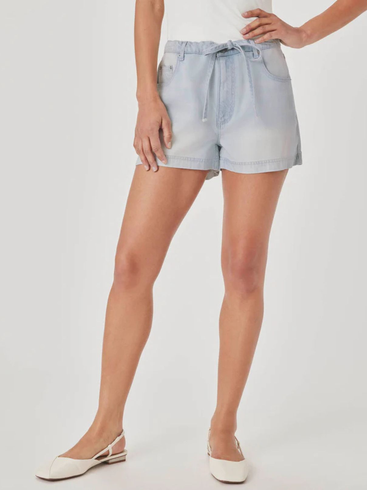 Splendid Lounge Denim Short in Bleached Indigo