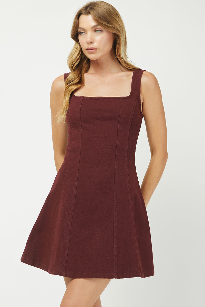 Square Neck Mini in Wine