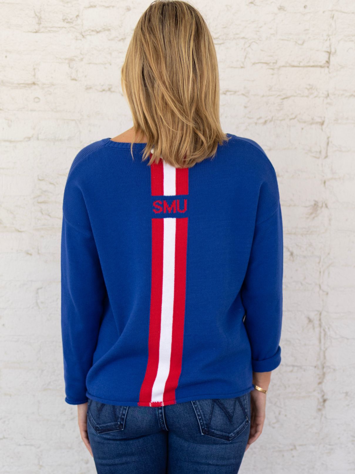 'Stangs Stripe Sweater in Red on Royal