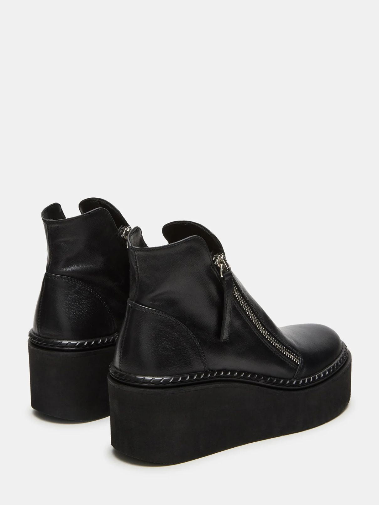 Steve Madden Drift Platform Boot in Black Leather