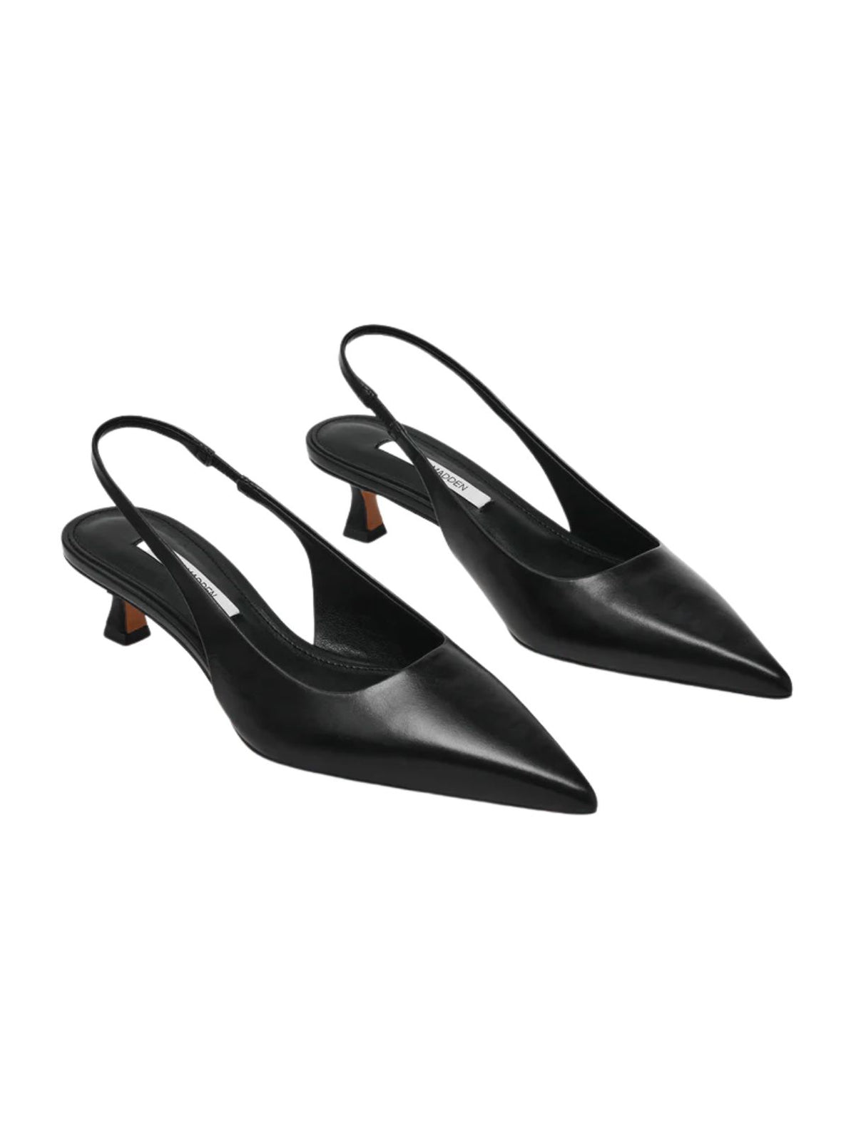 Steve Madden Kathy Leather Slingback Kitten Heel in Black