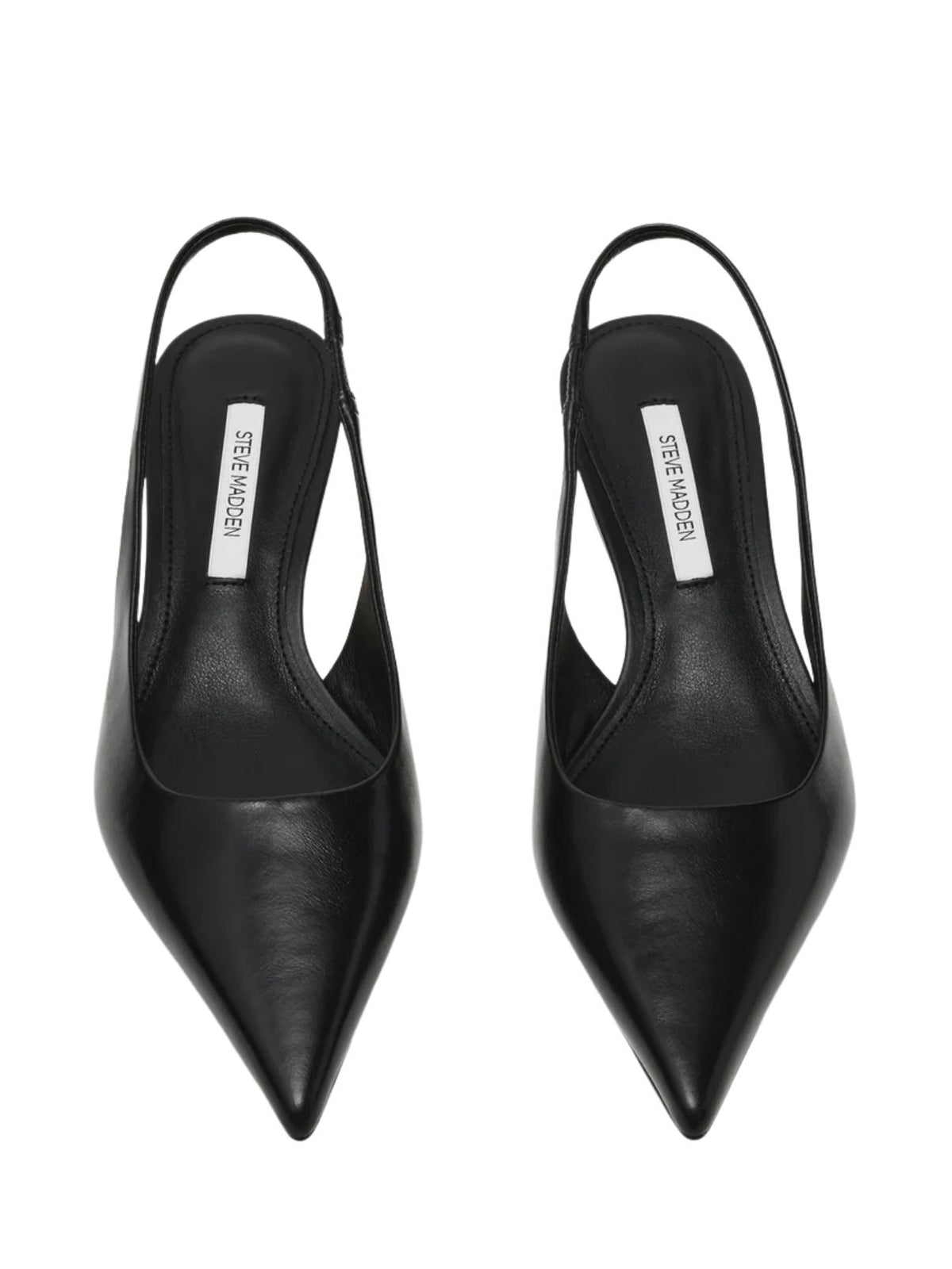 Steve Madden Kathy Leather Slingback Kitten Heel in Black