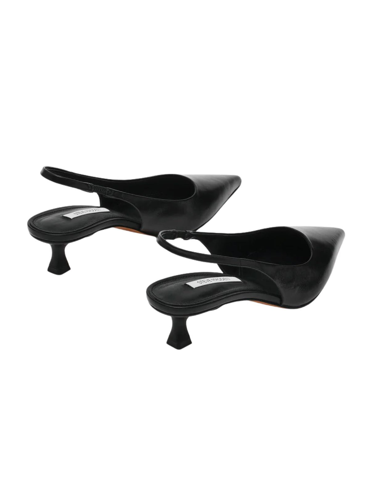 Steve Madden Kathy Leather Slingback Kitten Heel in Black
