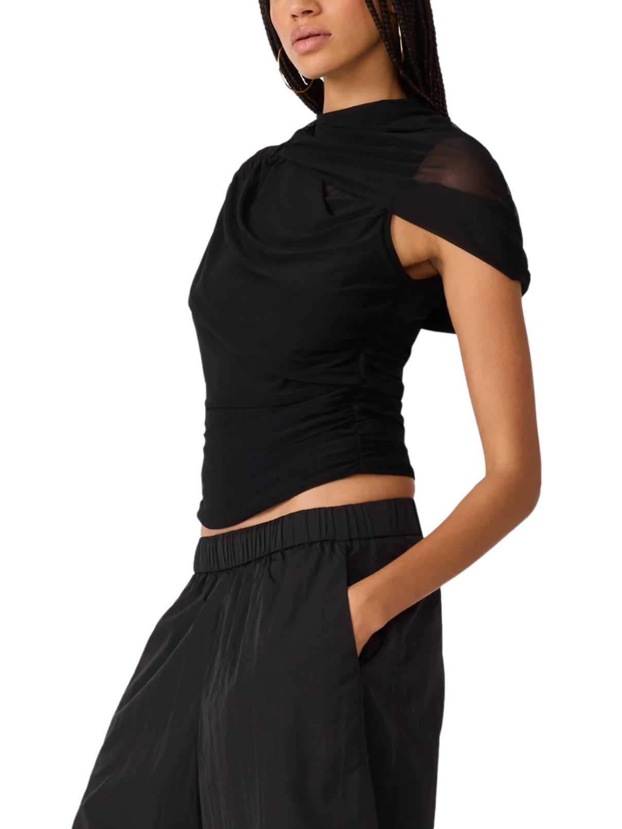 Steve Madden Kerry Mesh Top – Black