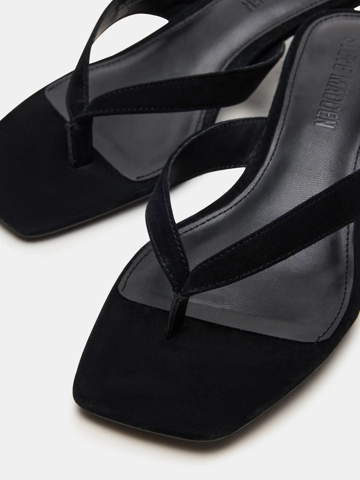Steve Madden Tracie Kitten Heel Sandal in Black Suede