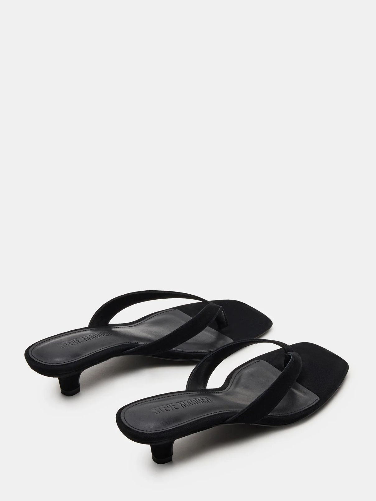 Steve Madden Tracie Kitten Heel Sandal in Black Suede