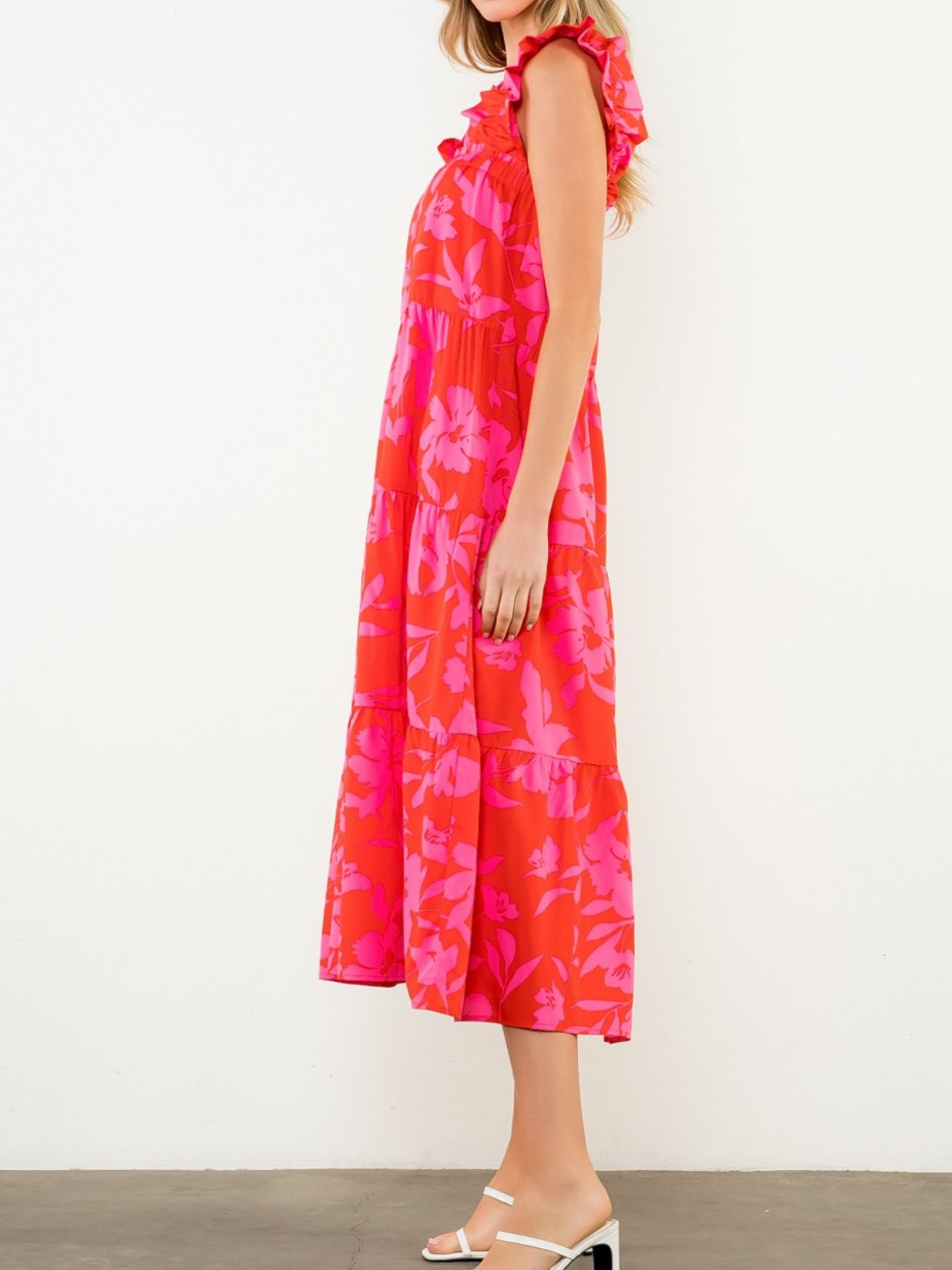 THML Flutter Print Maxi in Red