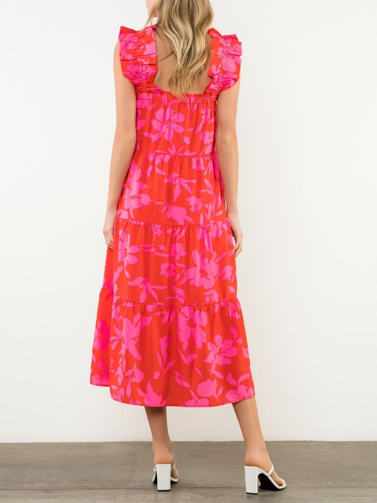 THML Flutter Print Maxi in Red