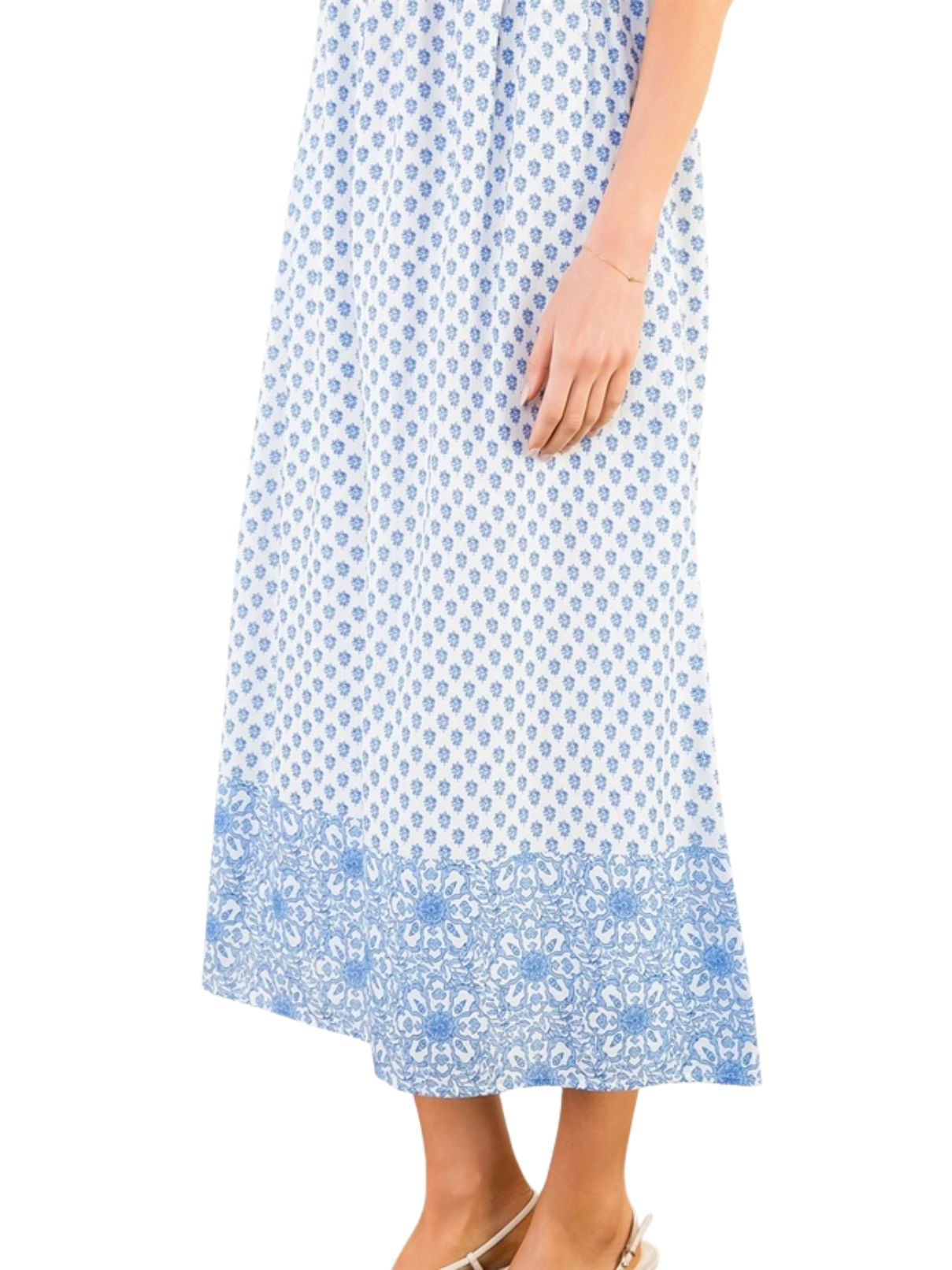 THML Sleeveless Floral Pattern Midi Dress