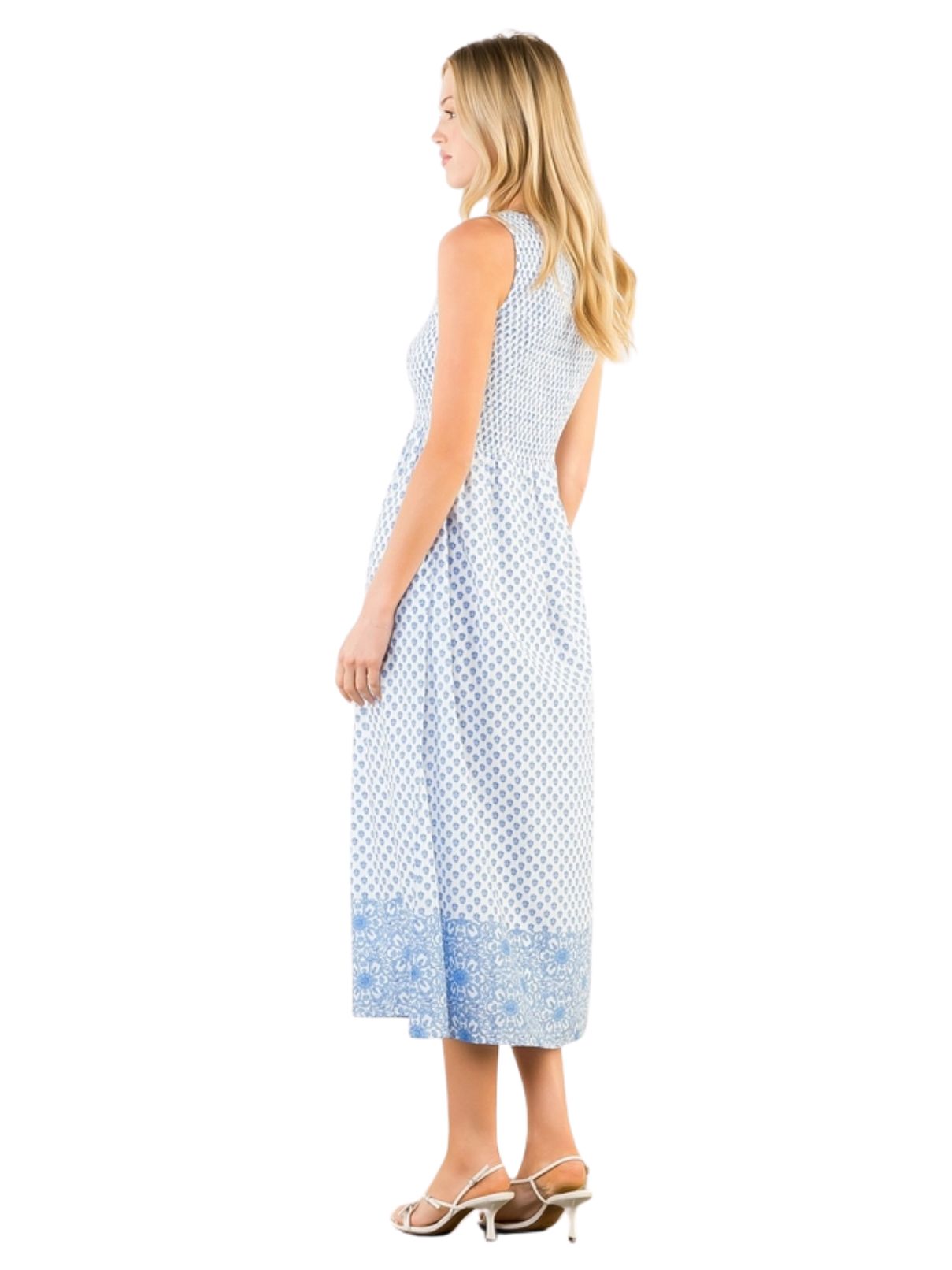 THML Sleeveless Floral Pattern Midi Dress